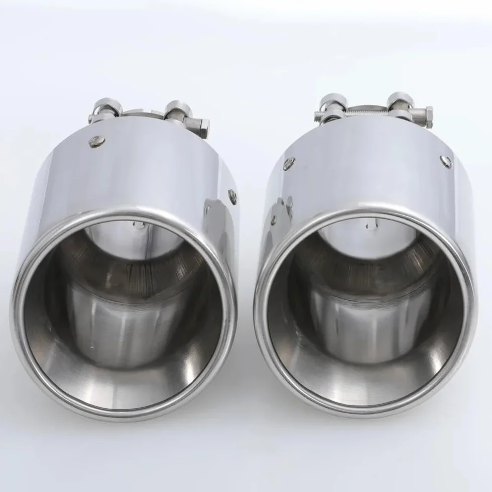 uniwersalna rura wydechowa 304 Stal nierdzewna Uniwersalny układ wydechowy Końcówka rury wydechowej + wydechu samochodowego 1 sztuka Tłumik końcowy | IN 51MM OUT 101MM