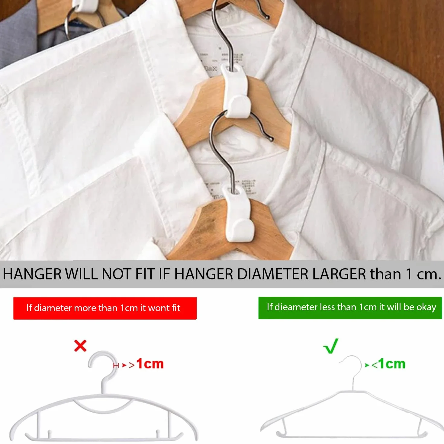 Clothes Hanger Connector Hooks 20 PCS Heavy-Duty Space Saving Clothes Organizer