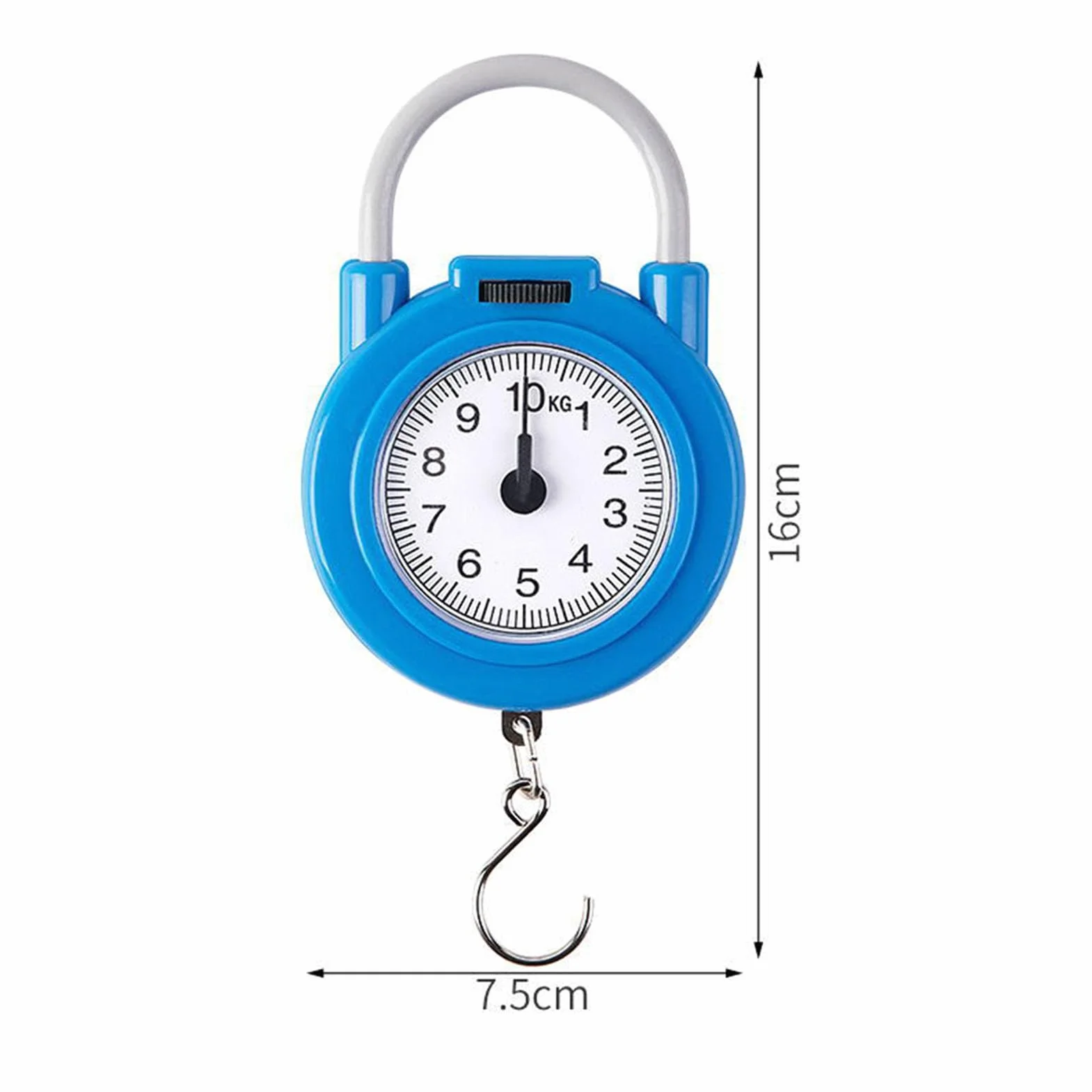 Waga Sprężynowa 10 kg Ręczna Waga Bagażowa z Hakiem BLUE