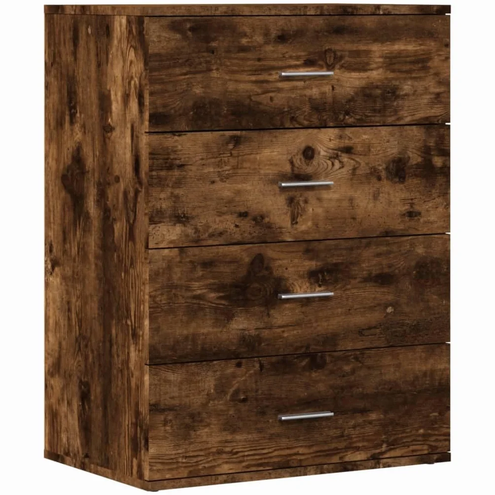 Générique 2-częściowy bufet wędzony dąb 60 x 39 x 80 cm, wytrzymały mebel do przechowywania z dużą przestrzenią na czasopisma i książki, praktyczny i stabilny design.
