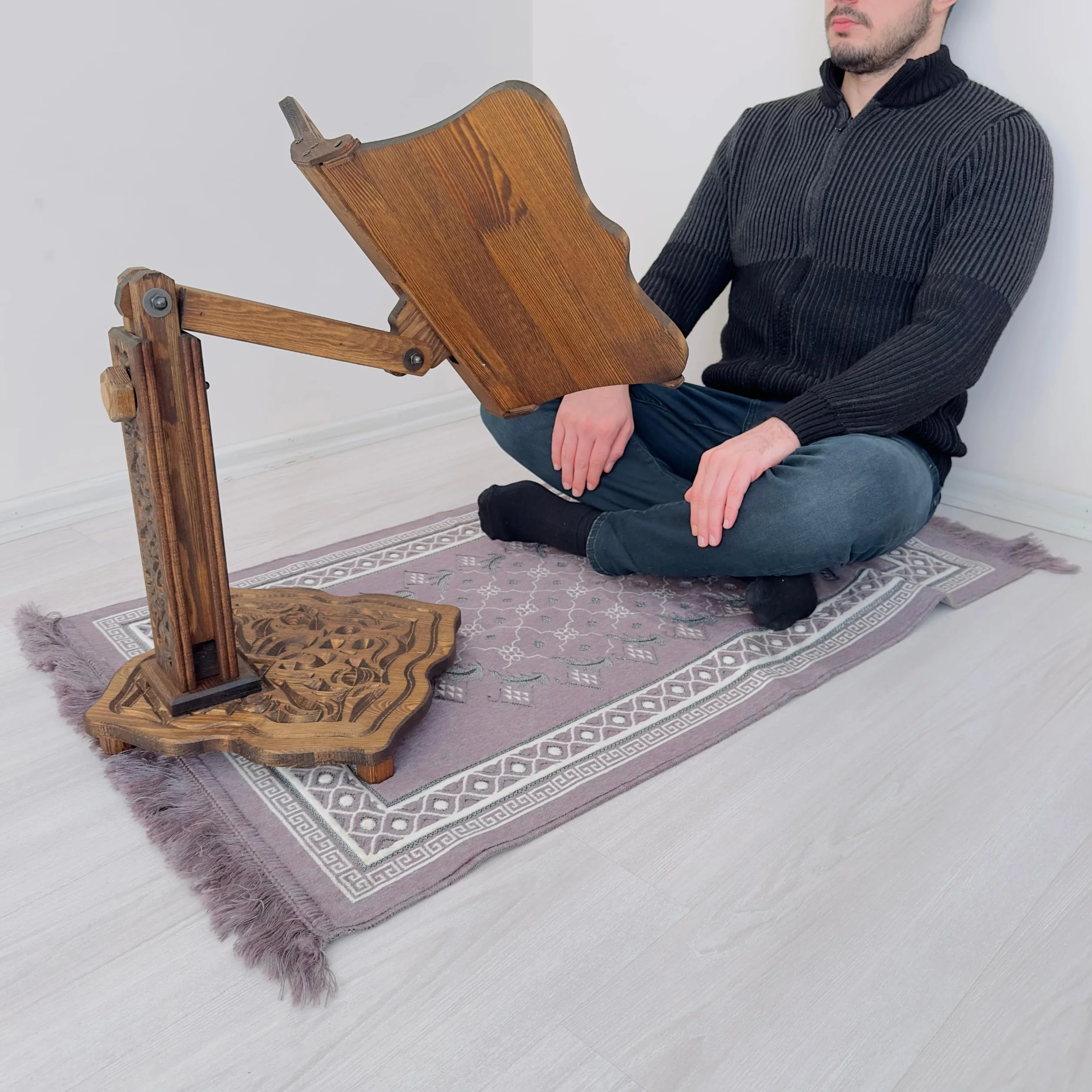 Duży regulowany drewniany stojak na książki na ciężkie książki, Koran, Biblia, słownik, uchwyt na książki kucharskie, wielofunkcyjny ogromny stojak na książki