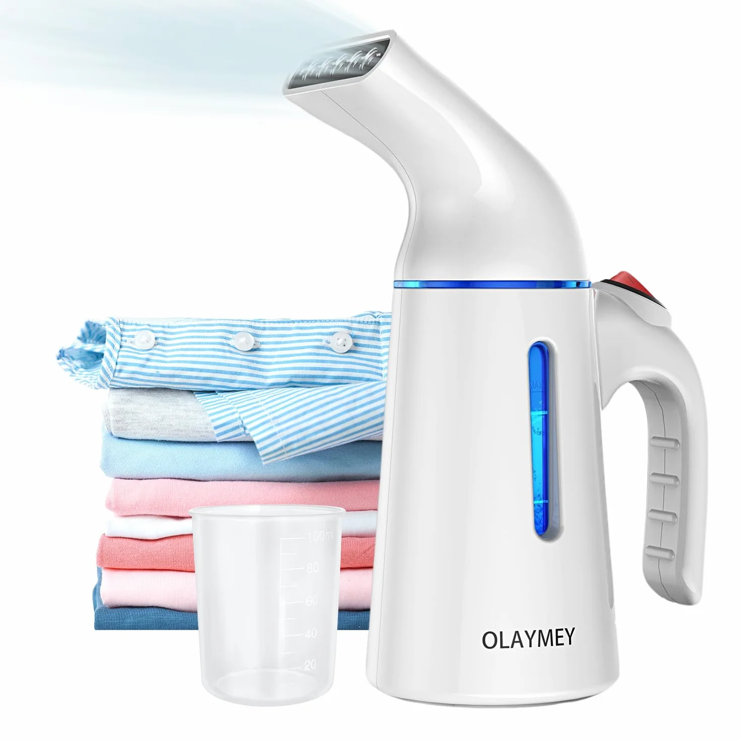 OLAYMEY Steamer Wygładzacz parowy 700 W, 40 S Szybkie nagrzewanie Żelazko podróżne Steam Iron, zbiornik na wodę 120 ml Clothes Steamer, szczotka parowa do ubrań