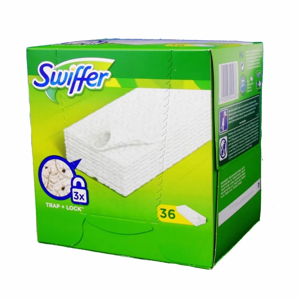 Swiffer Mop do podłogi ścierki do kurzu zestaw uzupełniający 36 ścierek, zbiera 3 x więcej kurzu i włosów i zamyka je w porównaniu do tradycyjnej miotły (Packaging may vary)