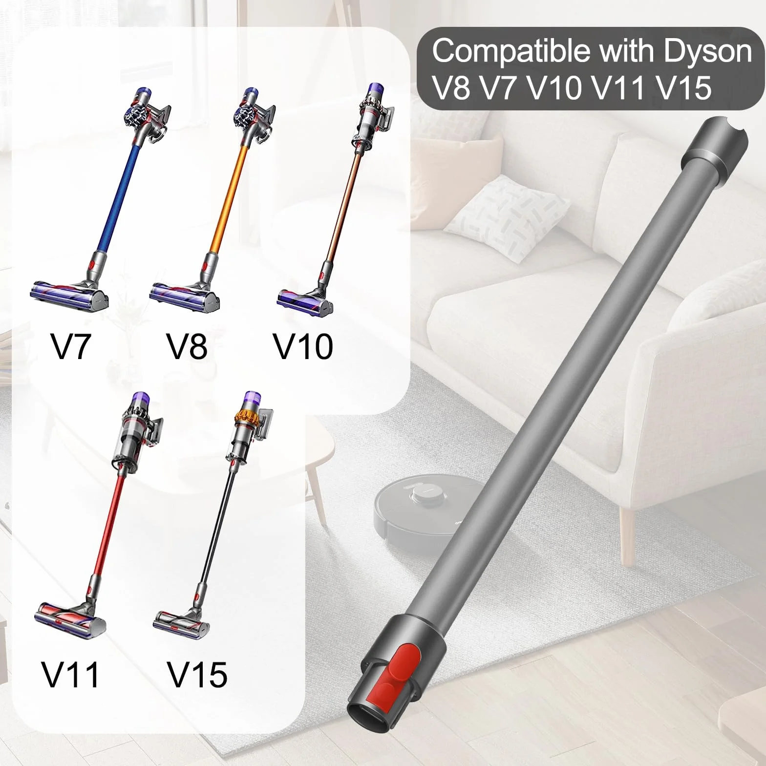 Rura przedłużająca do rury ssącej Dyson V15, V11, V10, V8, V7, części zamienne, rurka, akcesoria