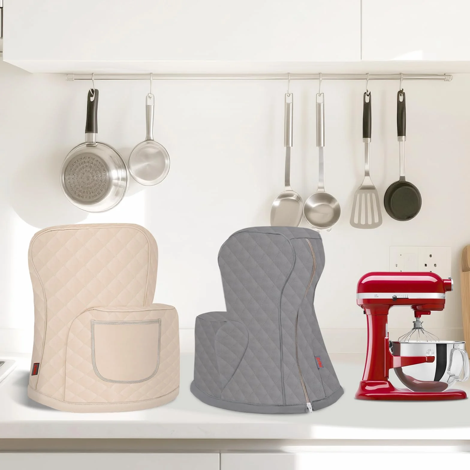 Pokrywa ugniatania ciasta kompatybilna z Kitchen Aid Bowl-Lift z torbą do przechowywania (biała)