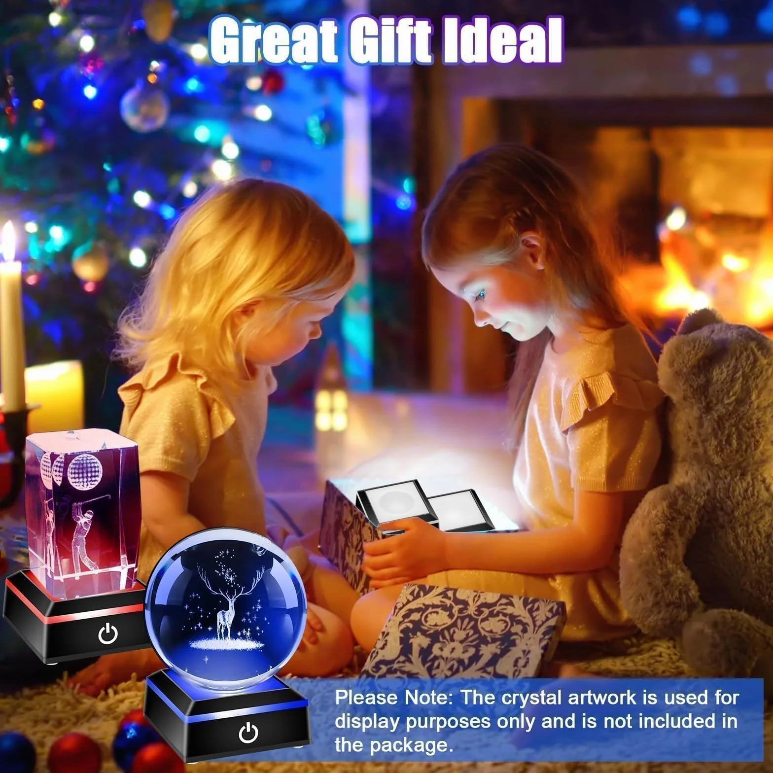 EEEKit Podświetlana Podstawka LED do Kryształu, 2PCS Zmieniająca Kolory