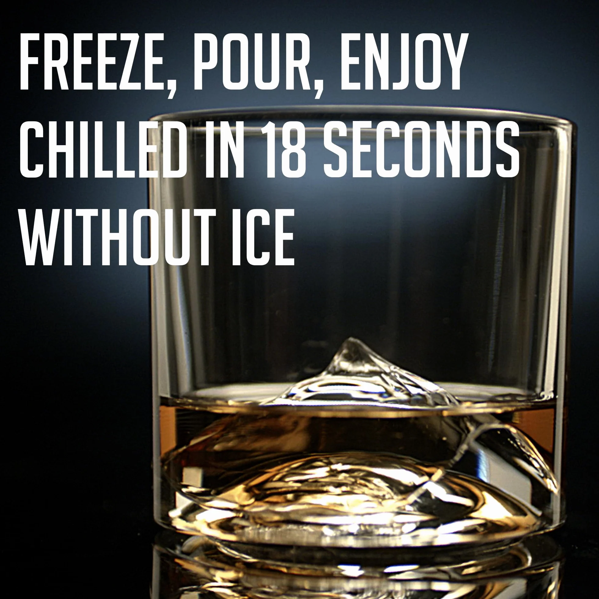 LIITON Mount Everest Ciężkie kryształowe szklanki do whisky, zestaw 2 sztuk, grube, zamrażalne szklanki do burbona, po 0,5 kg, prezenty do whisky premium dla mężczyzn, mrożone kryształowe koktajle