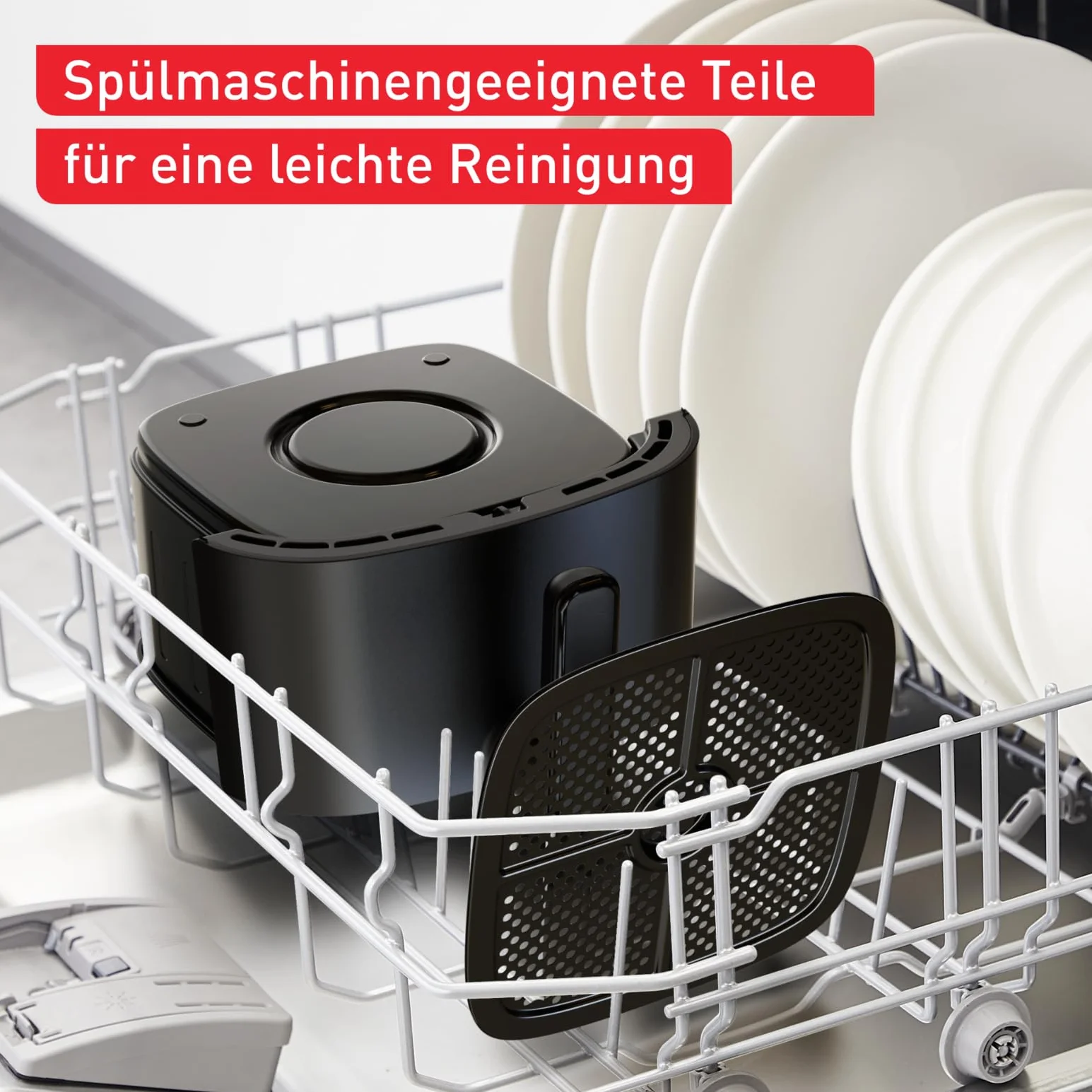 TEFAL EY2458 Easy Fry Max Frytkownica, 5 l, do 6 osób, 99% mniej tłuszczu, 10 automatycznych programów, cyfrowy ekran dotykowy, 70% mniej energii, zdrowe posiłki, części do mycia w zmywarce, czarna
