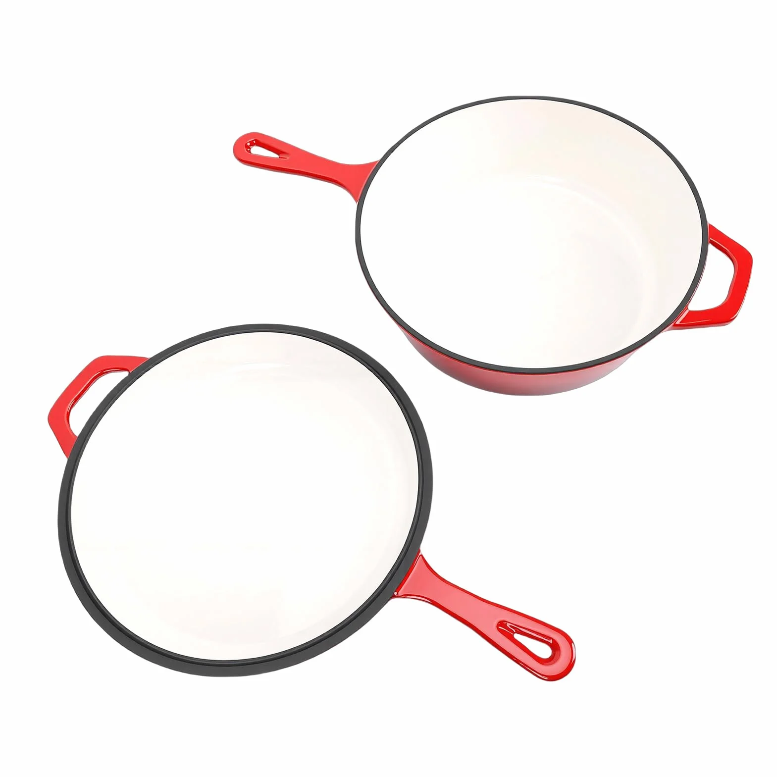 Żeliwna Patelnia z pokrywką, 4QT o Dużej Pojemności, Bezpieczna w Piekarniku Żeliwny Piekarnik Holenderski, żeliwna Brytfanna z dołączoną pokrywką do Gulaszy Pieczenie Pieczenie Smażenie