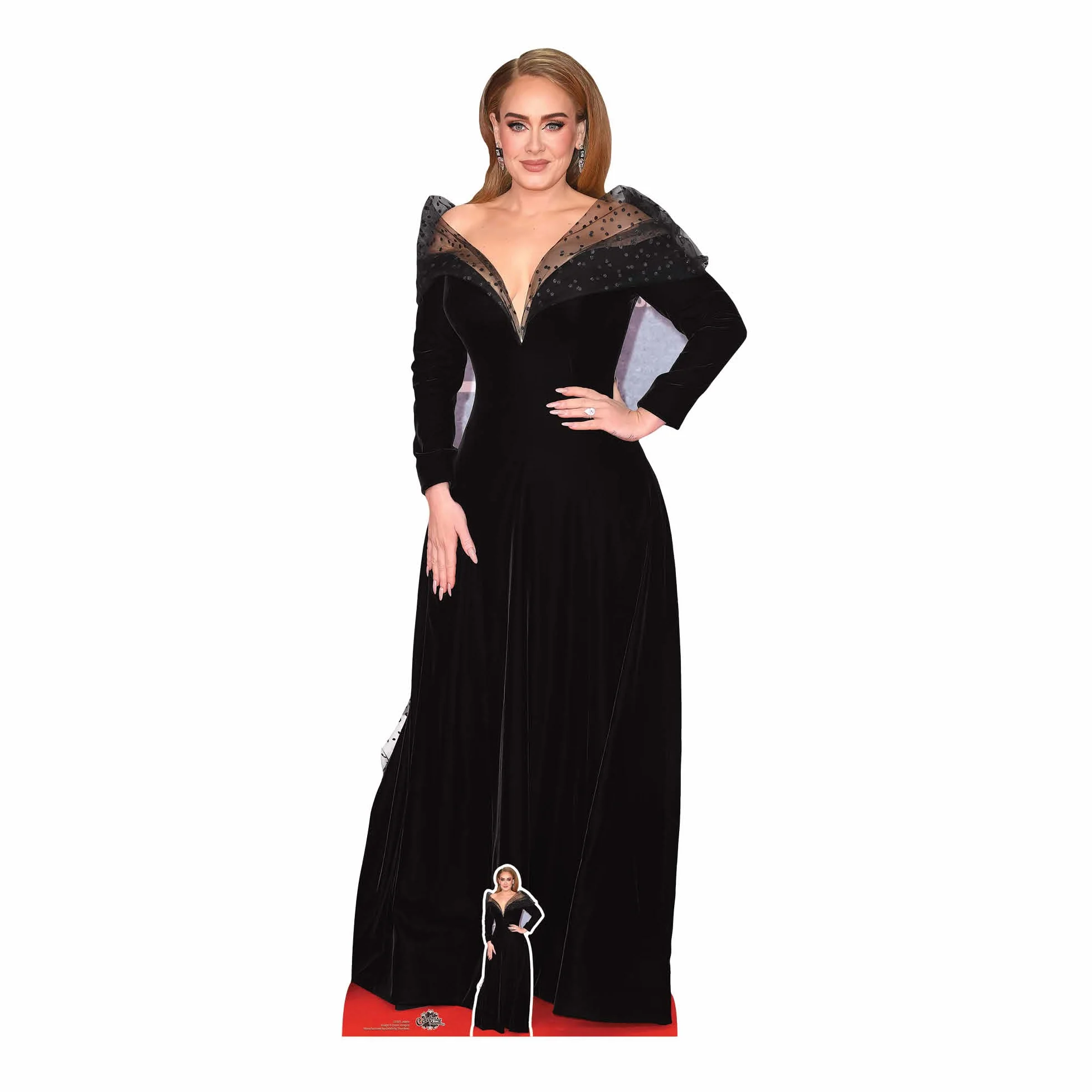 CS971 Adele czarna sukienka Lifesize kartonowe wycięcie z mini
