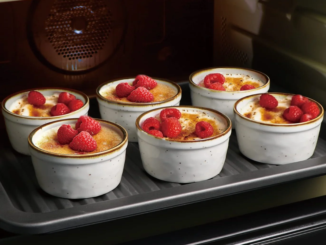 ONEMORE Ceramiczne miski Ramekins 235 ml nadają się do mycia w zmywarce, mini miski na pudding suflet, lody, zestaw 6 szt