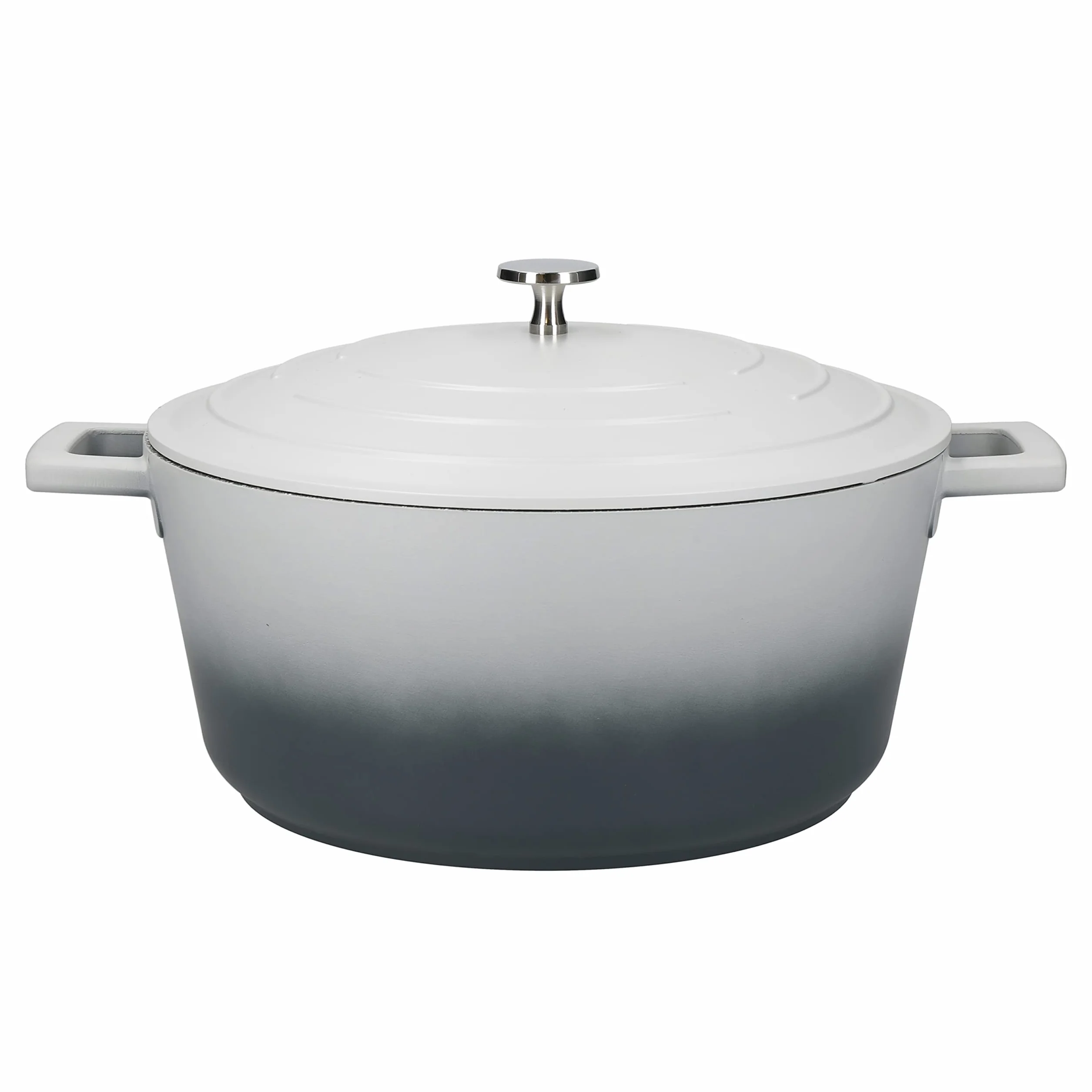 MasterClass Naczynie żaroodporne z pokrywką, duże 5 l/28 cm, lekkie odlewane aluminium, nadaje się do kuchenek indukcyjnych i piekarników, szare ombre
