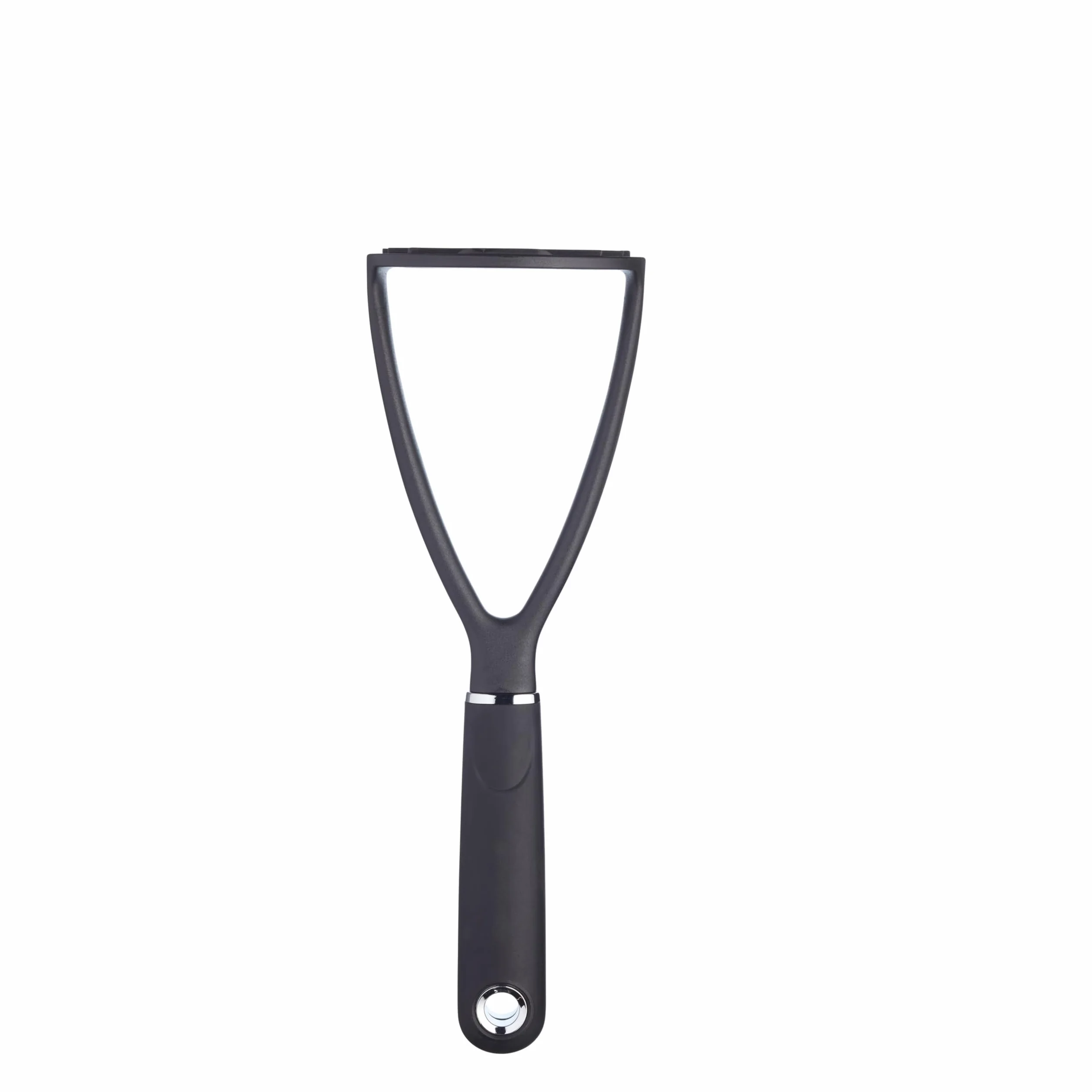 MasterClass Tłuczek do ziemniaków, ręczny tłuczek do ziemniaków ze stali nierdzewnej, ergonomiczne, miękkie w dotyku nylonowe uchwyty, 34 cm (13,4''), czarny