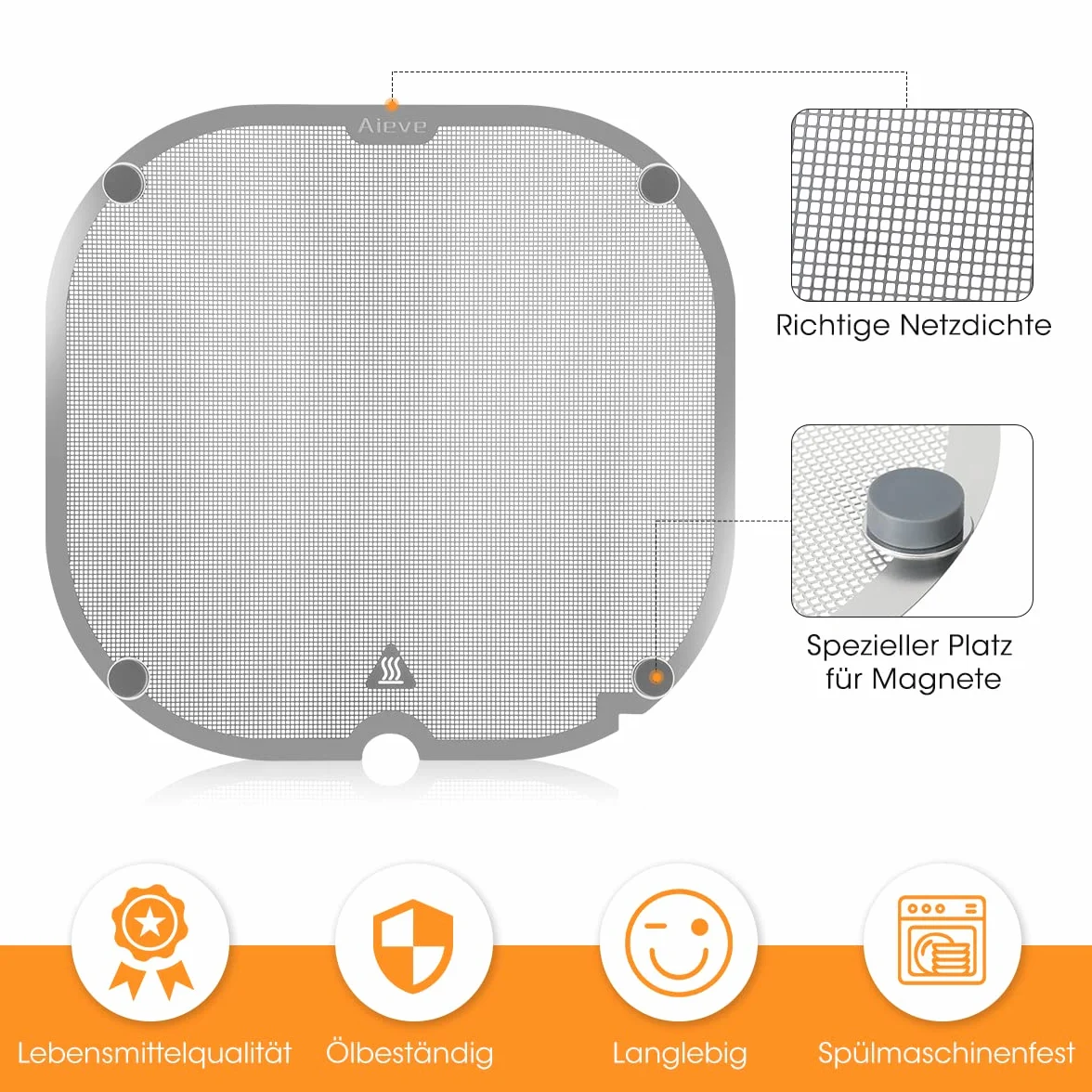AIEVE Osłona przed rozpryskiwaniem tłuszczu ze stali nierdzewnej, kompatybilna z Philips Essential Airfryer XL - 6,2 l, akcesoria do frytkownicy, płyta natryskowa do ochrony spirali grzewczej