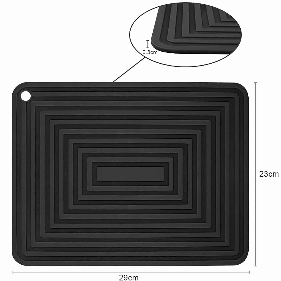 flintronic Silikonowa mata stołowa, 2 sztuki, duże silikonowe maty na podkładki, 29 x 23 cm, antypoślizgowe, elastyczne, trwałe, odporne na wysokie temperatury, podkładki pod garnek, kuchenne maty na