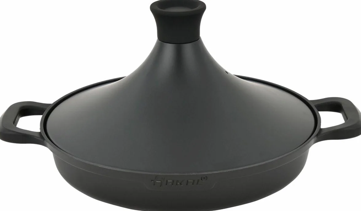 Tajine Saffron 30 cm Non-stick PFOA free czarny z rękawicami i filcem
