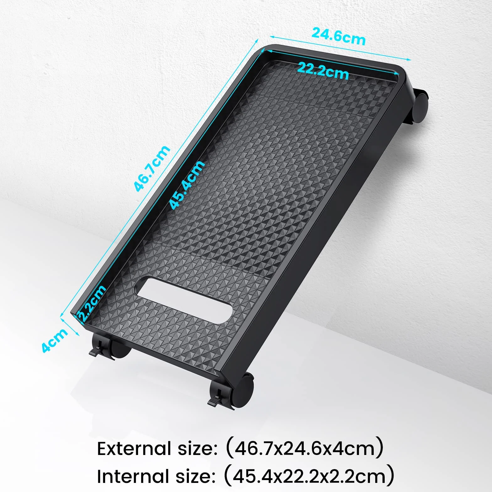 ORICO Uniwersalny uchwyt na procesor z 2 kółkami blokującymi i 2 obrotowymi kółkami, do komputera PC Tower, drukarki, roślin doniczkowych (45,4 x 22,2 x 2 cm)