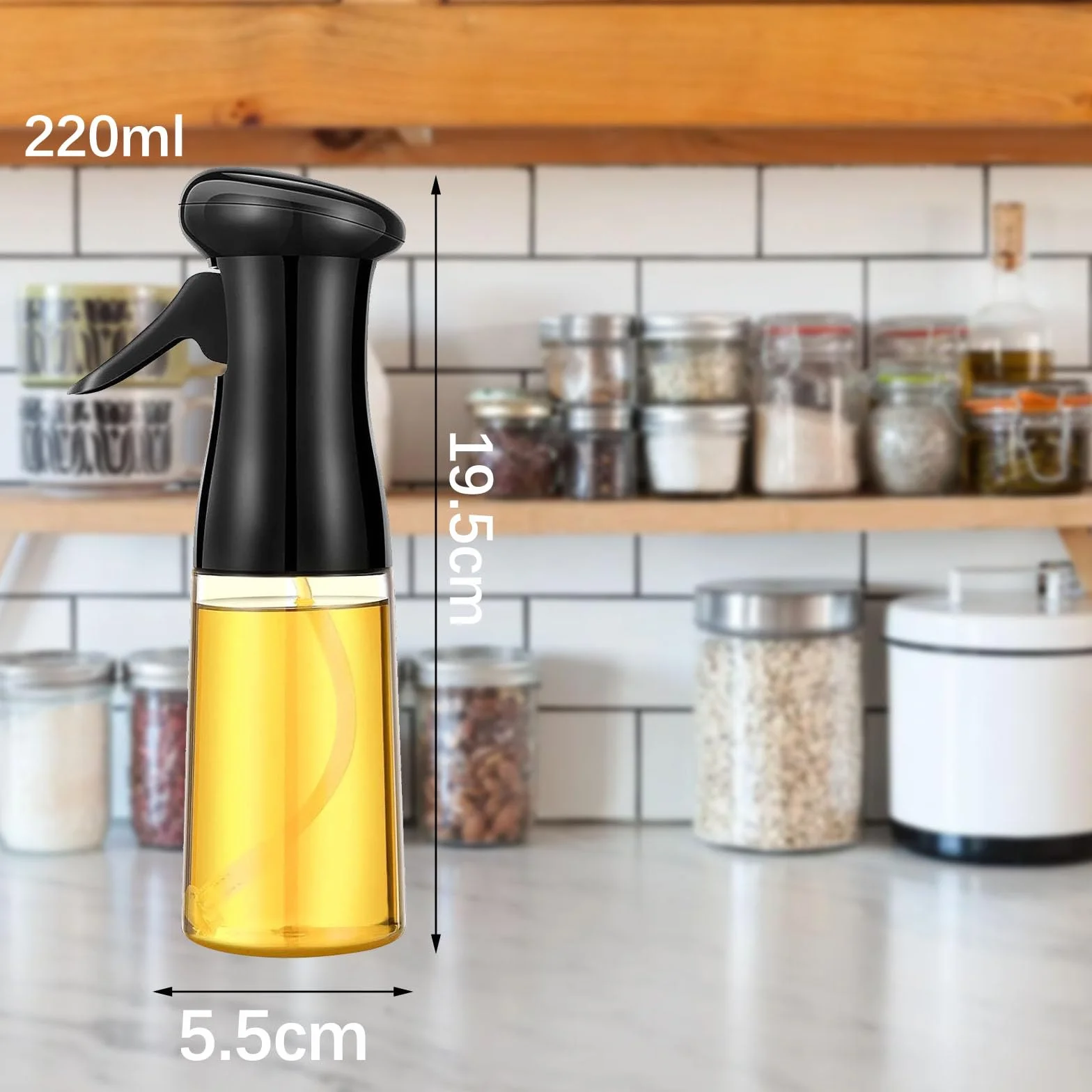 Opryskiwacz do oleju, Opryskiwacz oleju do frytkownicy powietrza, 220 ml, opryskiwacz do oleju ze szkła,spray do oleju kuchennego,do gotowania, do kuchni, do sałatki, grilla, pieczenia