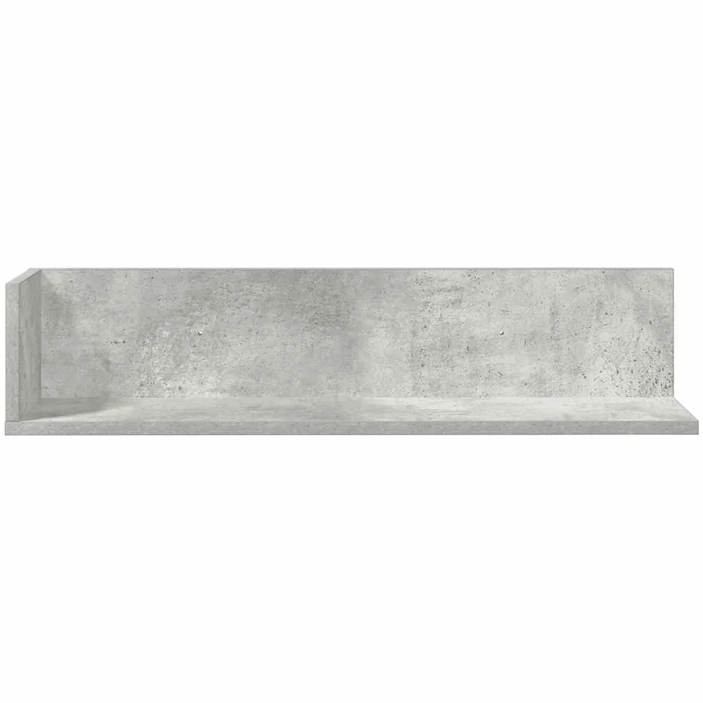 Regały ścienne, 2 szt. szary beton, 75 x 16,5 x 16,5 cm, materiał drewnopochodny, półki wiszące w kształcie litery L, uniwersalny montaż ścienny do salonu, sypialni, wytrzymałe i trwałe