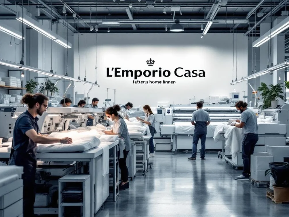 L'Emporio Casa Komplet pościeli Atelier na łóżko dwuosobowe, druk cyfrowy, 100% bawełna, jedwabisty i miękki dla skóry (Florencja Fango)