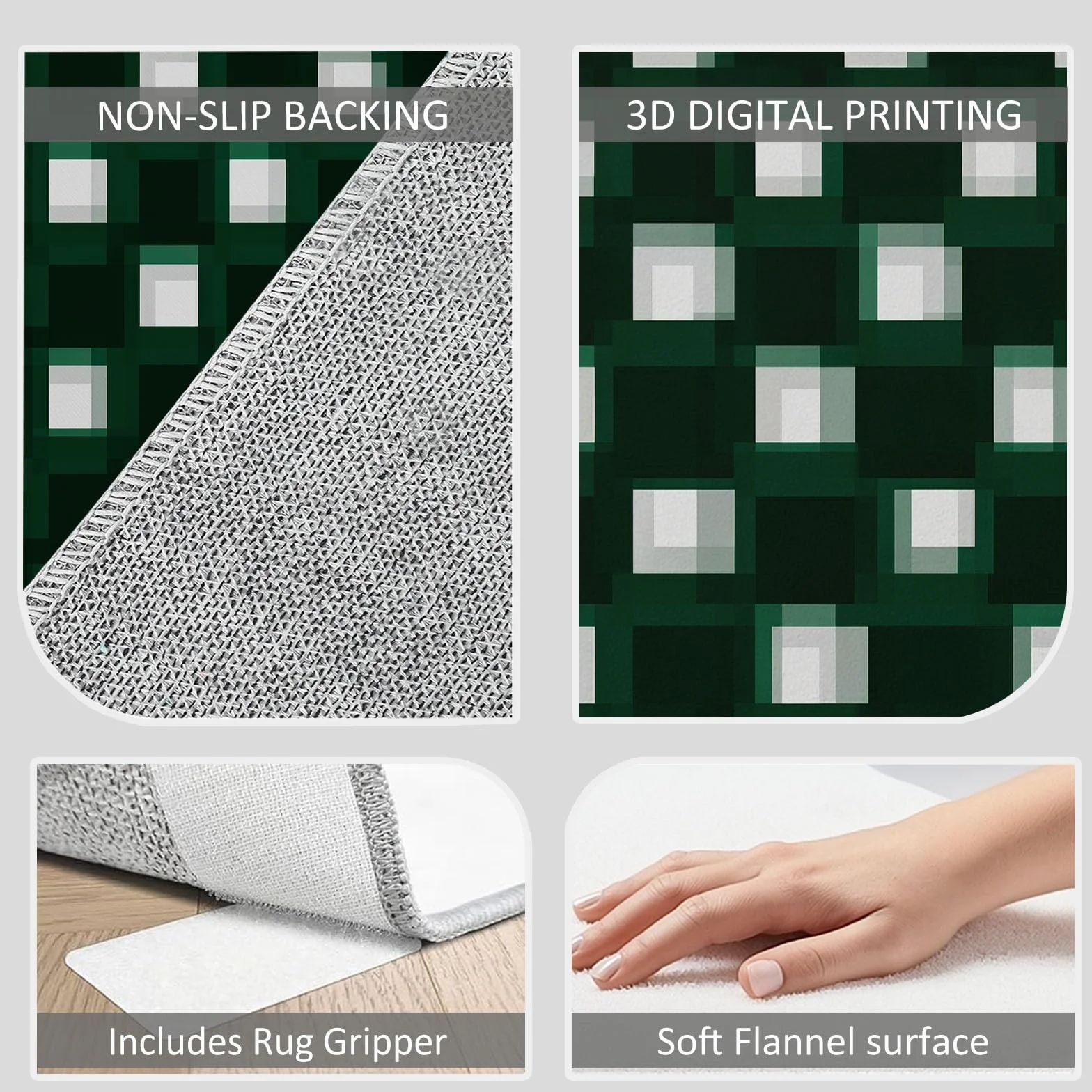 Dywan można prać w pralce, 180 x 240 cm, abstrakcyjna geometria krótki runo, nie gubi włosia, dywan antypoślizgowy - gra w szachownicę diamentowe klocki dywan z nadrukiem do salonu, sypialni, kuchni