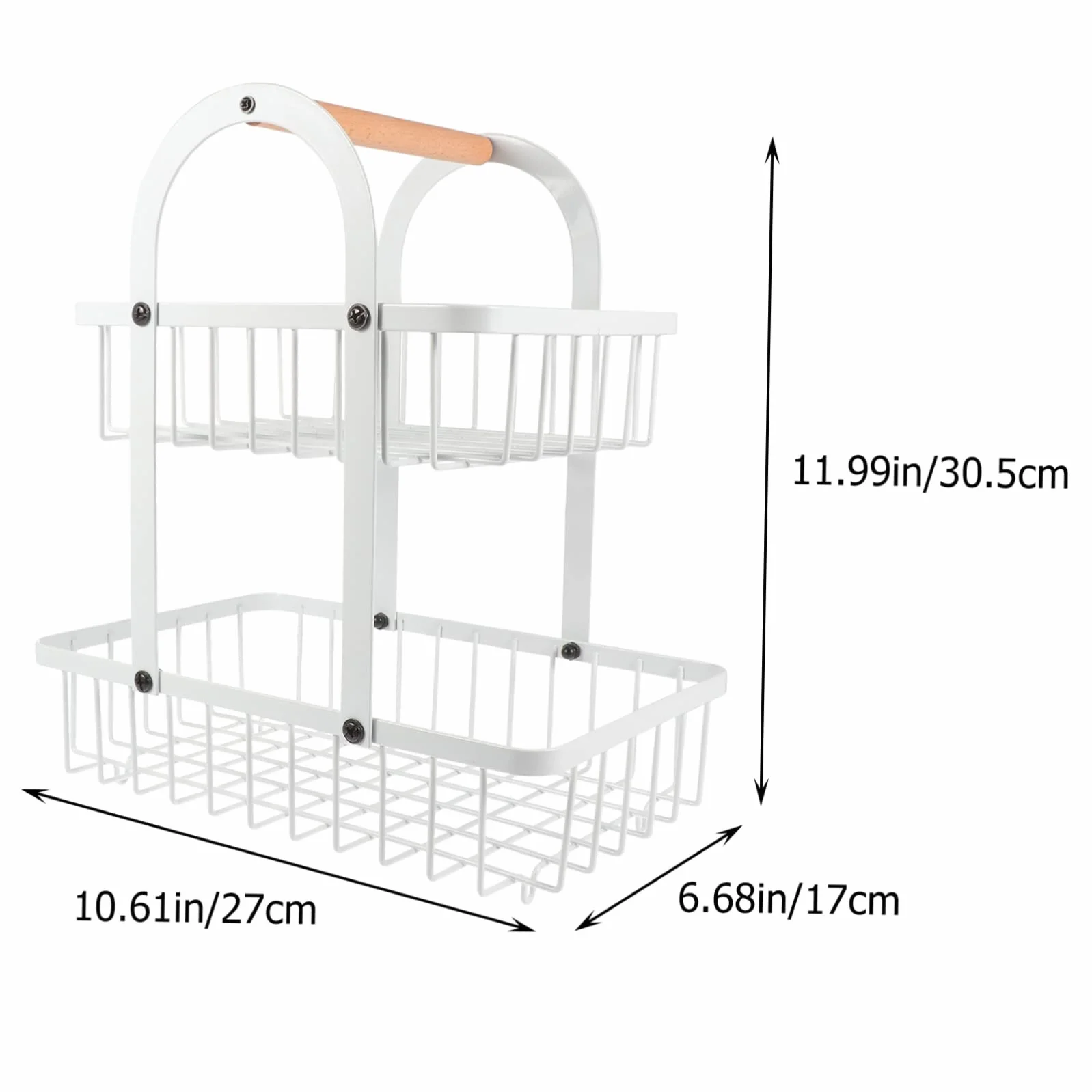 COLLBATH 1kawałek Koszyk Owoce z Podwójną Warstwą z Żelaza Wielofunkcyjny Organizer Do Przechowywania Warzyw i Przekąsek Elegancki Koszyk Stołowy Do Kuchni
