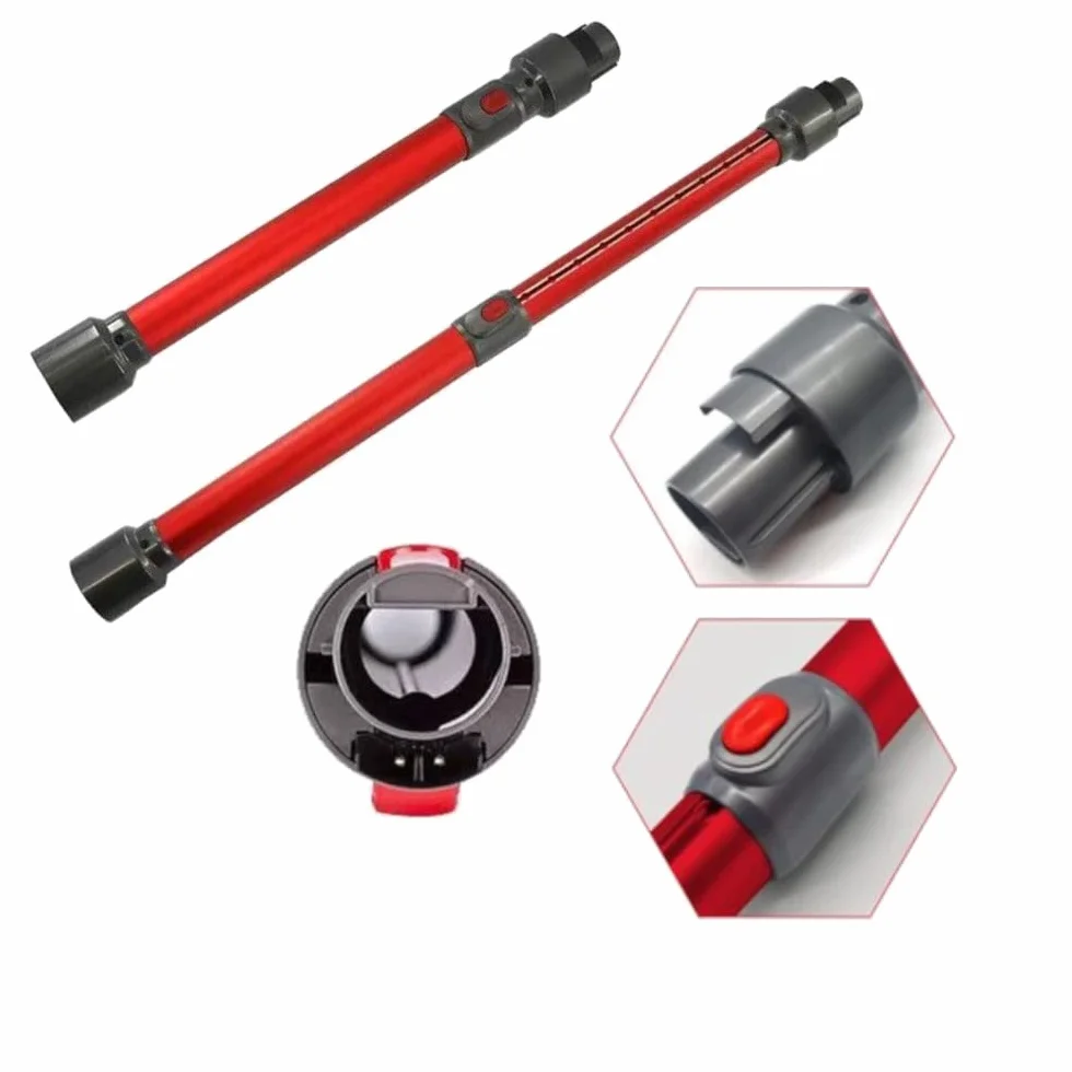 Trade-Shop Rura teleskopowa/rura ssąca zamiennik do odkurzacza Dyson V7 V8 V10 V11 V15 odkurzacz akumulatorowy odkurzacz ręczny zastępuje 967477-03 / czerwony, długość 45-70 cm