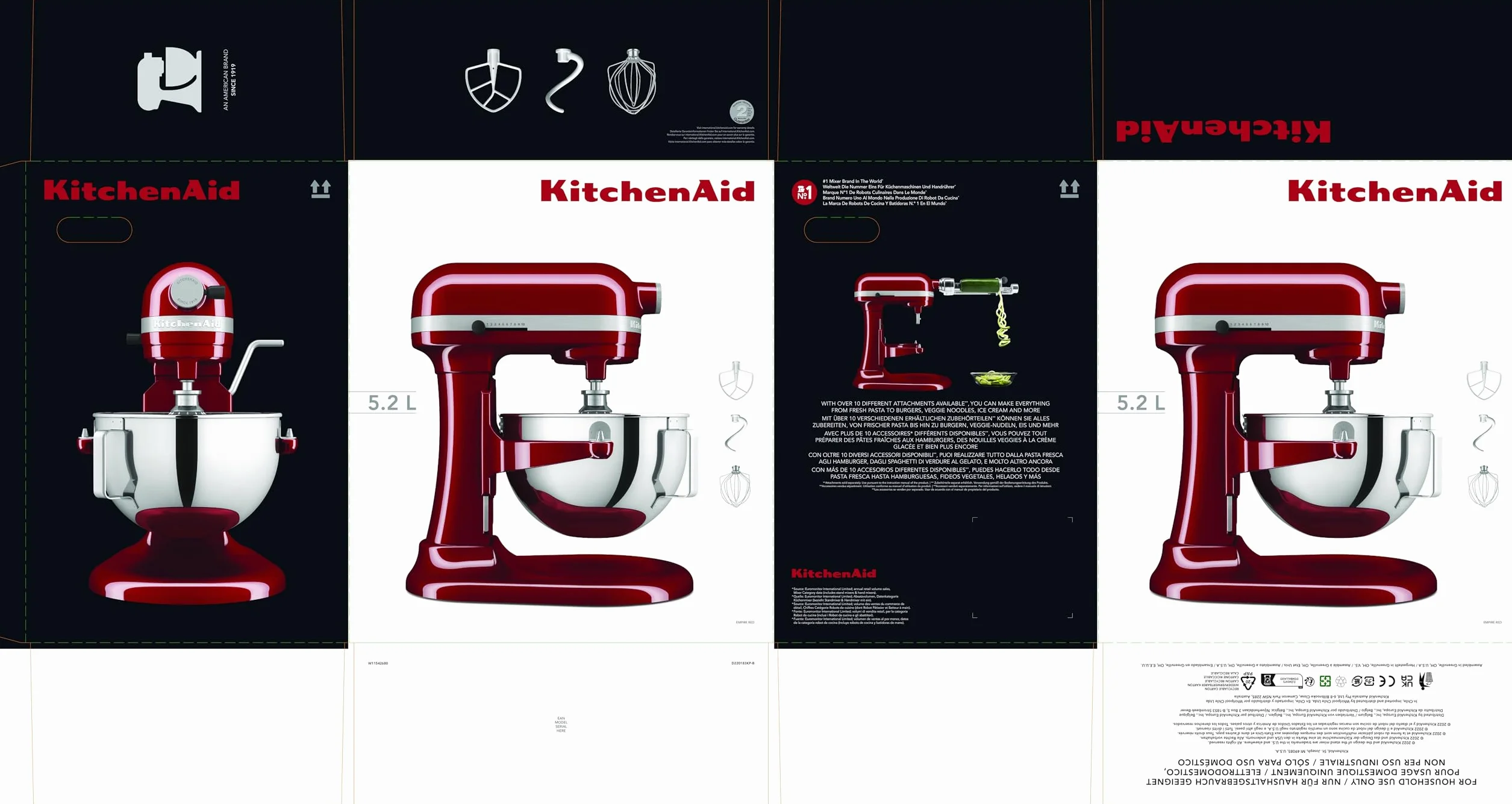 KitchenAid Heavy DUTY planetarna z podnoszoną miską o pojemności 5,2 l – czerwony IMPERIAL 5KSM55SXXEER