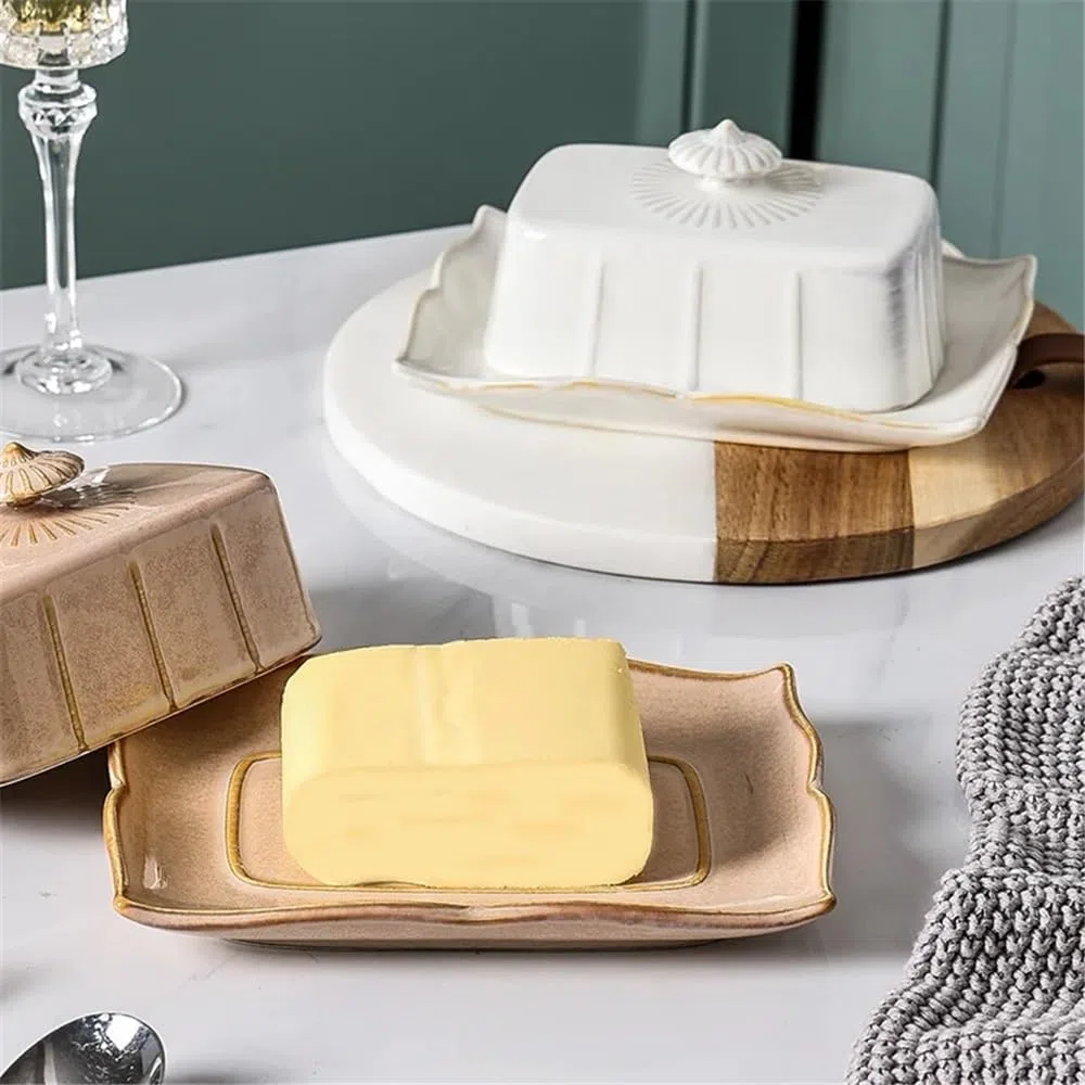 Masło pudełko Ceramiczny talerz do masła na ciasto deserowe