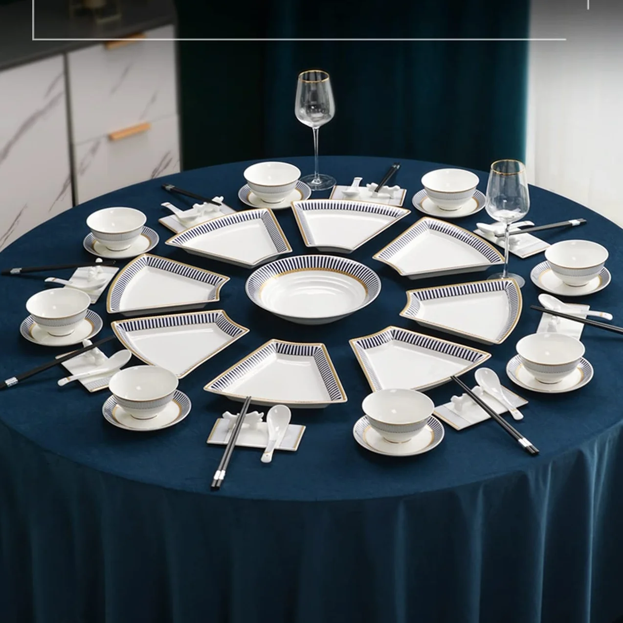 H3TF5J Zestaw stolików w Chinach kości, piekarnik mikrofalowy, zmywarka do naczyń, prezent ślubny, nowoczesny i prosty, lekkie luksusowe miski ceramiczne i talerze (OneColor)