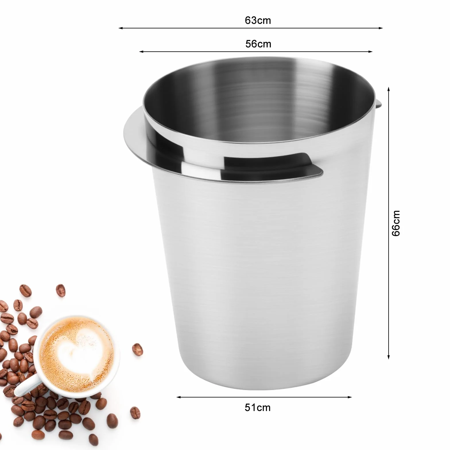 APOMOONS 58 mm kubek dozujący i igła do espresso, ze stali nierdzewnej, kubek dozujący do kawy, akcesoria do uchwytu sitowego do kawy, herbaty i espresso, część do doprowadzania proszku, młynek do