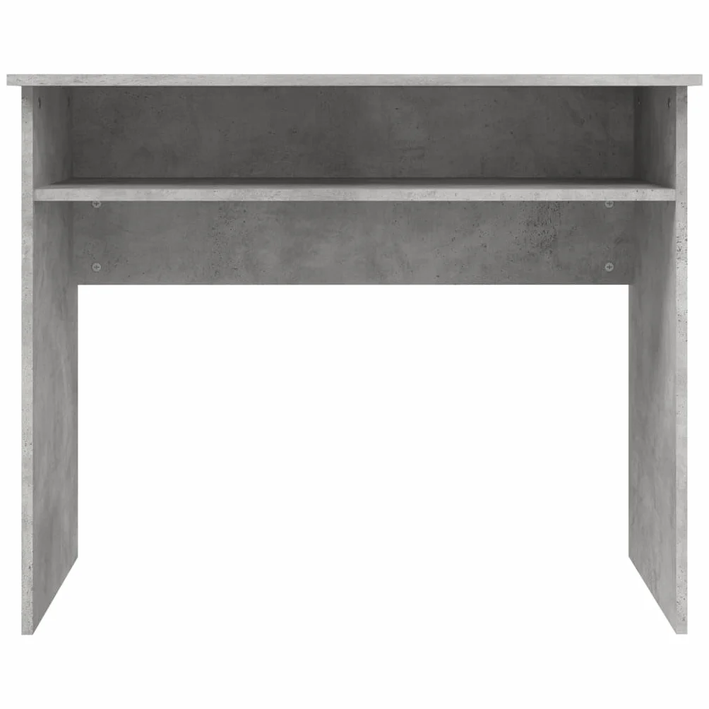 Biurko betonowe, szare, 90 x 50 x 74 cm, materiał drewnopochodny z półką, stolik pod komputer do biura, biura domowego i pokoju młodzieżowego, kompaktowy stół roboczy do nauki, gier i pisania