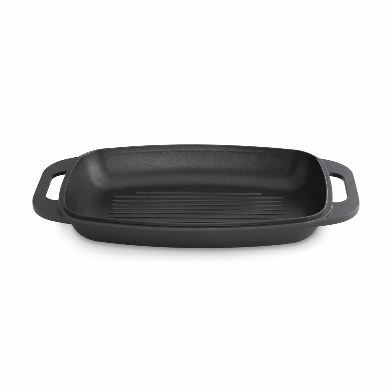 Brytfanna z odlewu aluminiowego, 7 l, w zestawie pokrywka grillowa ze zintegrowanym przyciskiem aromatu, patelnia do duszenia, nieprzywierająca powłoka teflonowa, do 240°C, nadaje się do mycia w zmywarce