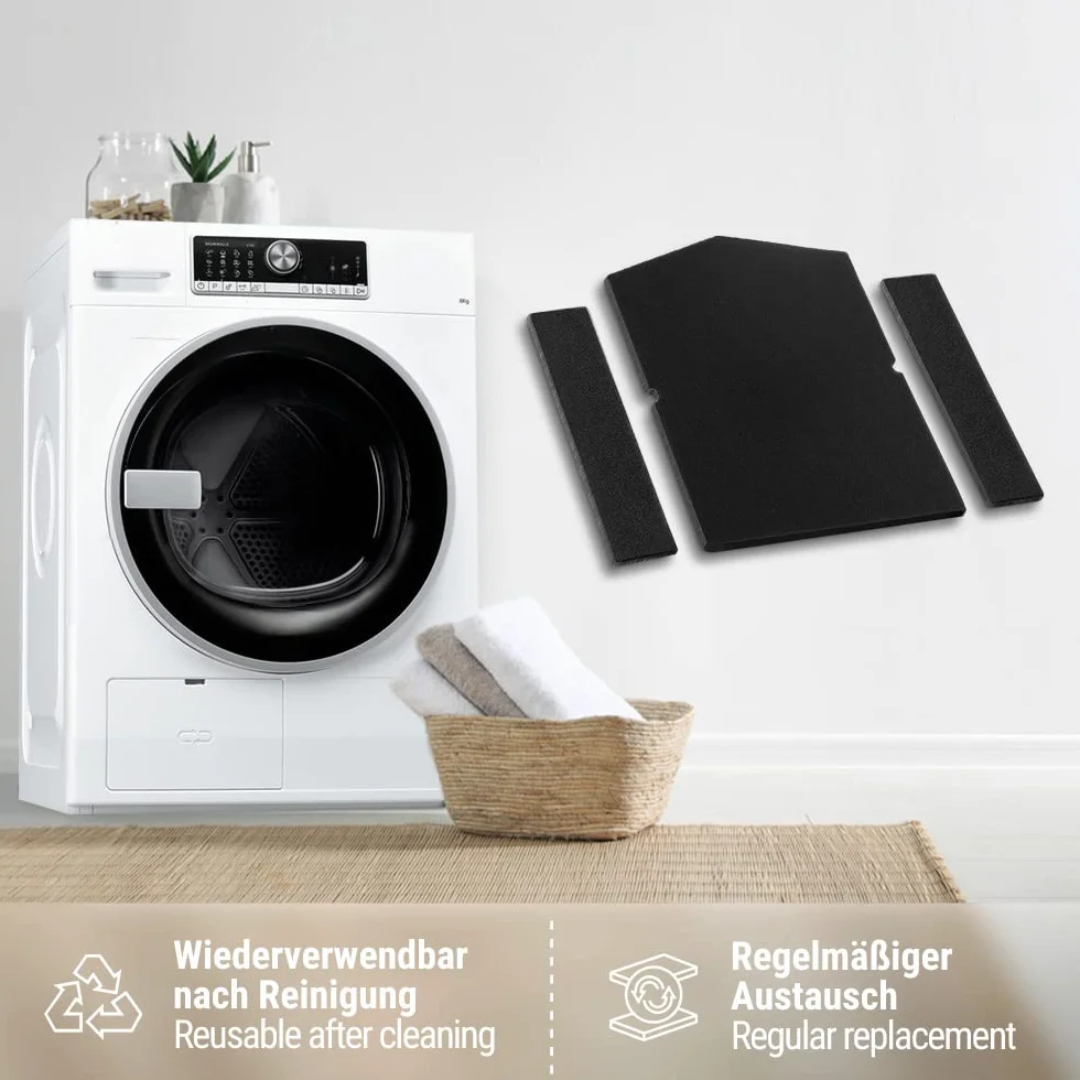 Siegvoll Filtr osuszacza kompatybilny z Miele 6057930 + filtr wymiennika ciepła 9688381/9688380 | Filtr piankowy Filtr gąbkowy | Filtr kłaczków do suszarki bębnowej suszarki z pompą ciepła