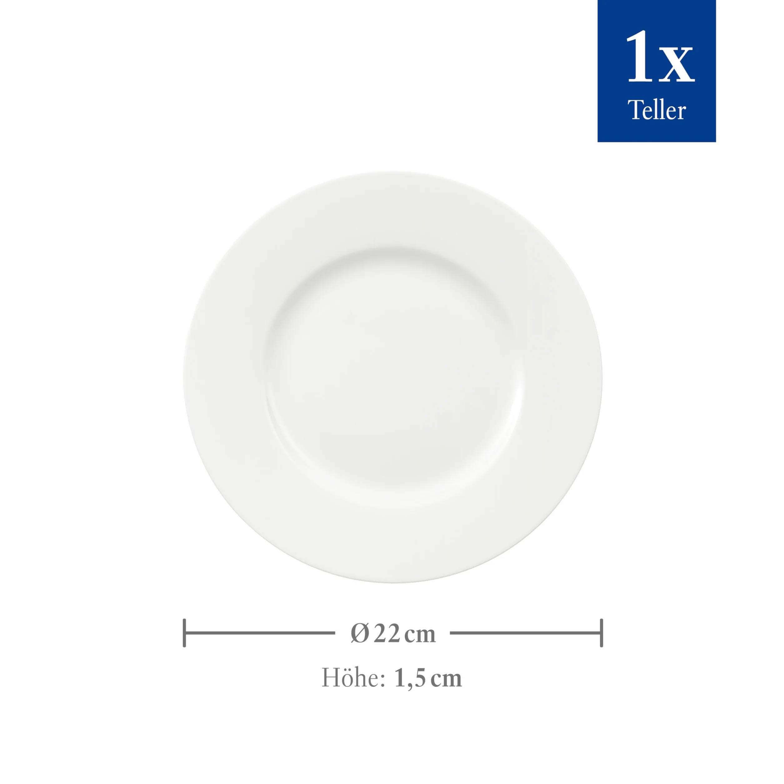 Villeroy & Boch Royal Talerz Śniadaniowy, Porcelanowy, Biały, 22 cm