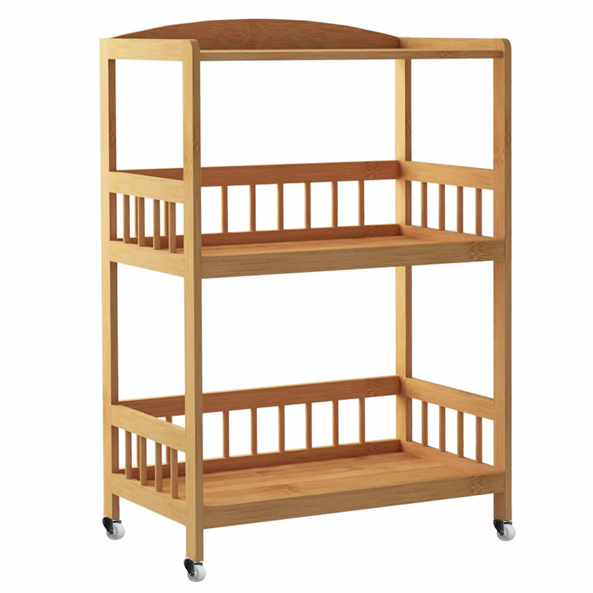 sogesfurniture KS-ZC05-BH Bambusowy wózek do serwowania do kuchni, 3-poziomowa półka do przechowywania, wózek do serwowania na kółkach, do restauracji
