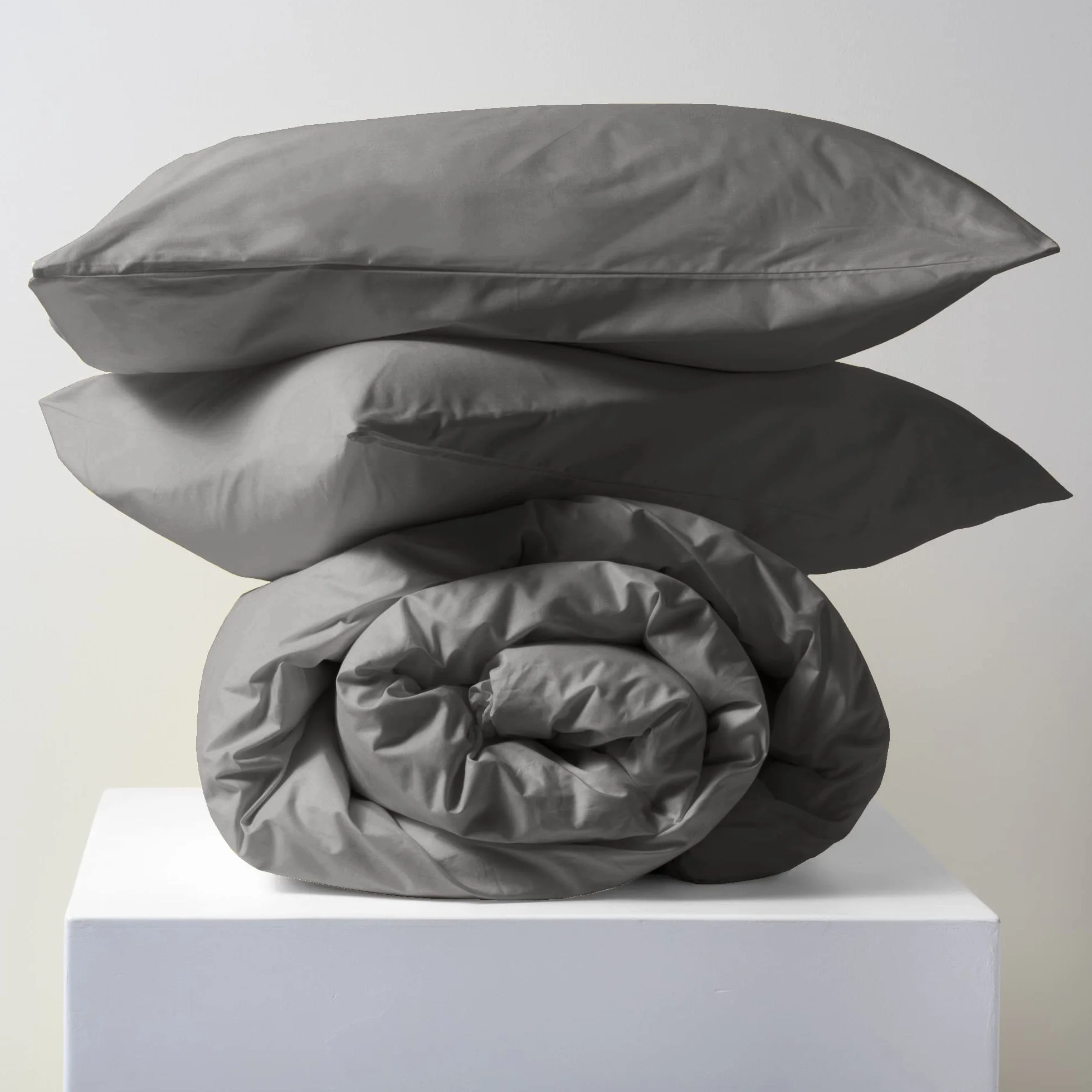 Lisola Zestaw Kołdra Kołdra Pokrywa Jedno Kwadrat I Połowa, Pościel Bawełniana, Made in Italy, Torba na kołdrę 200 x 240 cm + 2 poszewki 50x80cm, jednolity kolor. Wzór: Tortona, Grisaglia