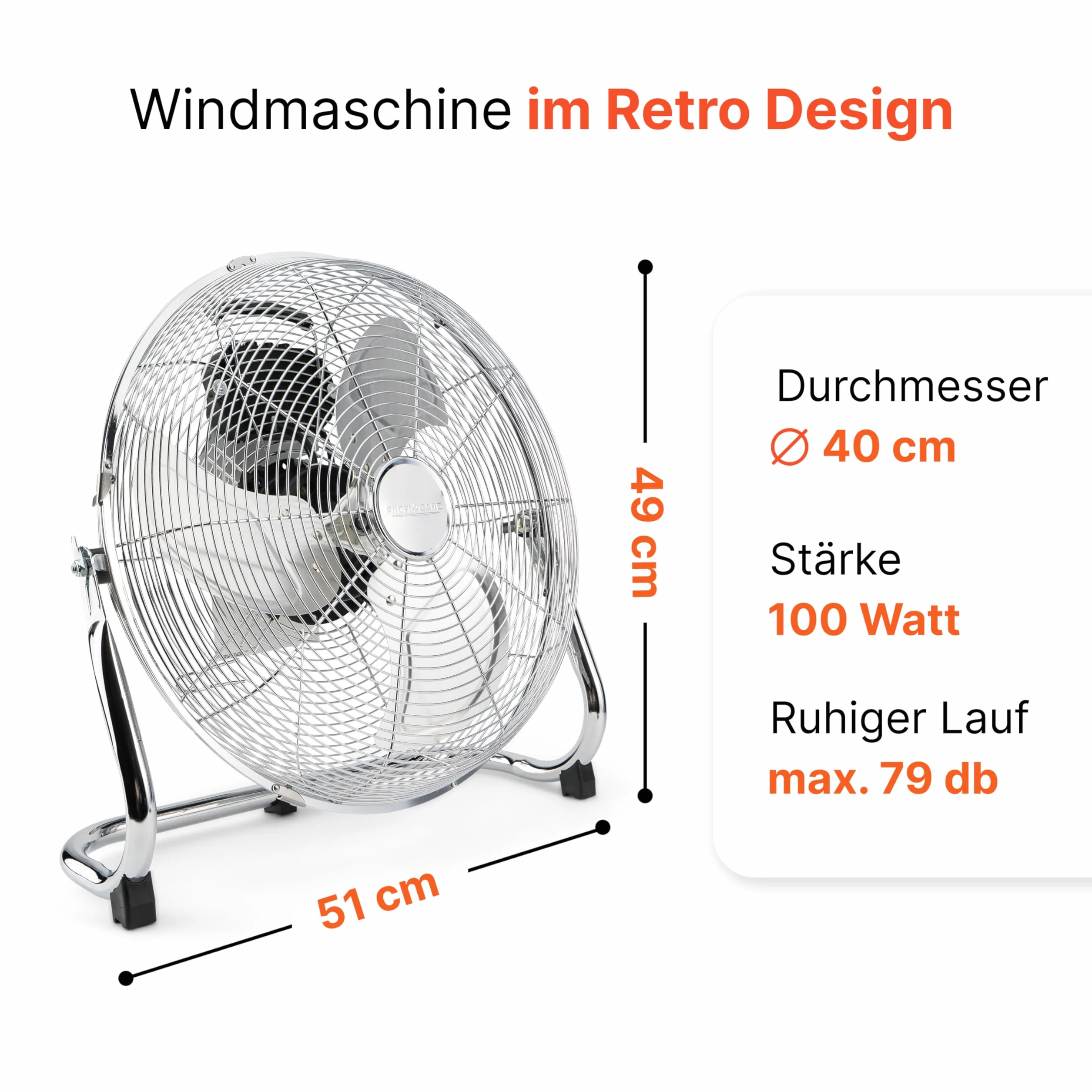 Proficare Pc-Vl 3065 Wm Wiatrak, Srebrny, Ø ok. 40 cm