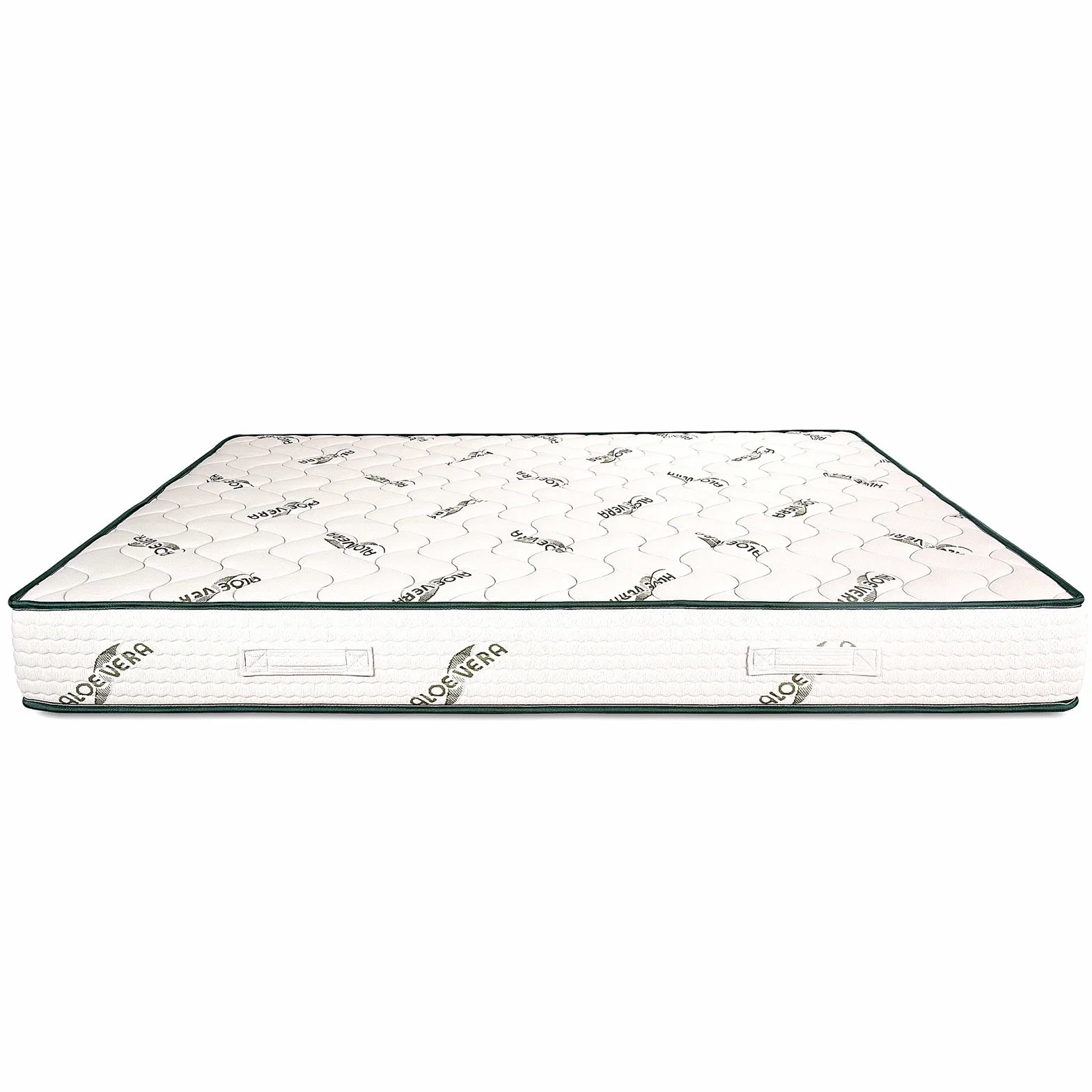 EVERGREENWEB Podstawa łóżka 160 x 190 cm + materac ALOE VERA o wysokości 20 cm + 2 poduszki z pianki z pamięcią kształtu, ortopedyczne, antybakteryjne, hipoalergiczne, tapicerskie z efektem masażu