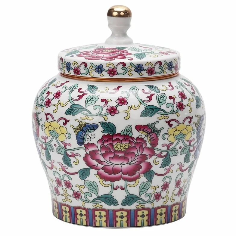 CMBSSTFC Zestaw do herbaty Niebiesko-białe kolorowe puszki na herbatę Ceramiczne, odporne na wilgoć, zamknięte puszki w stylu chińskim Czarna herbata do użytku domowego Biała herbata Luźne puszki do