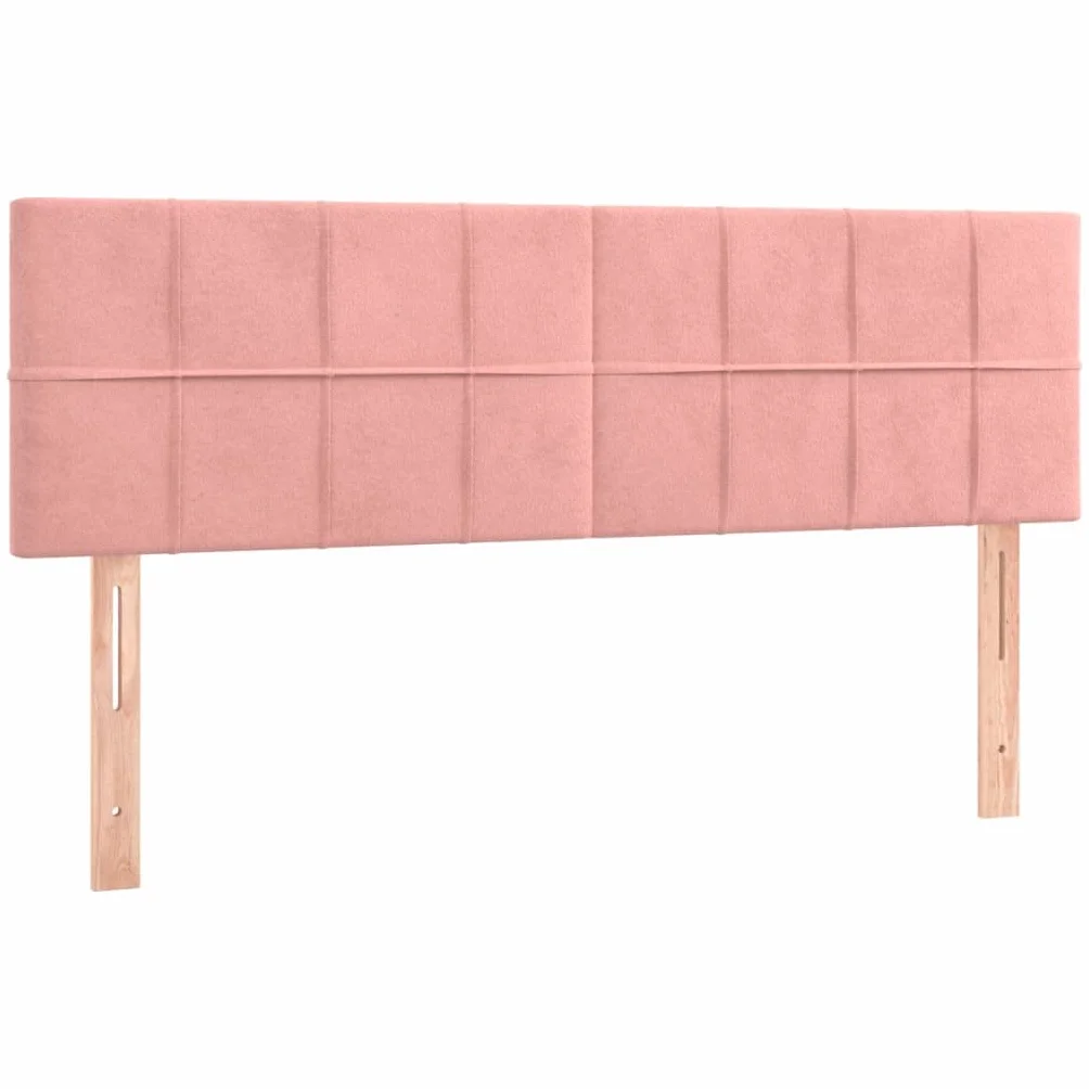 Aksamitne regulowanym zagłówkiem Kontynentalne Różowe 140x190 cm | Łóżko kontynentalne z materacem sprężynowym różowy aksamit 140x190 cm z regulowanym zagłówkiem