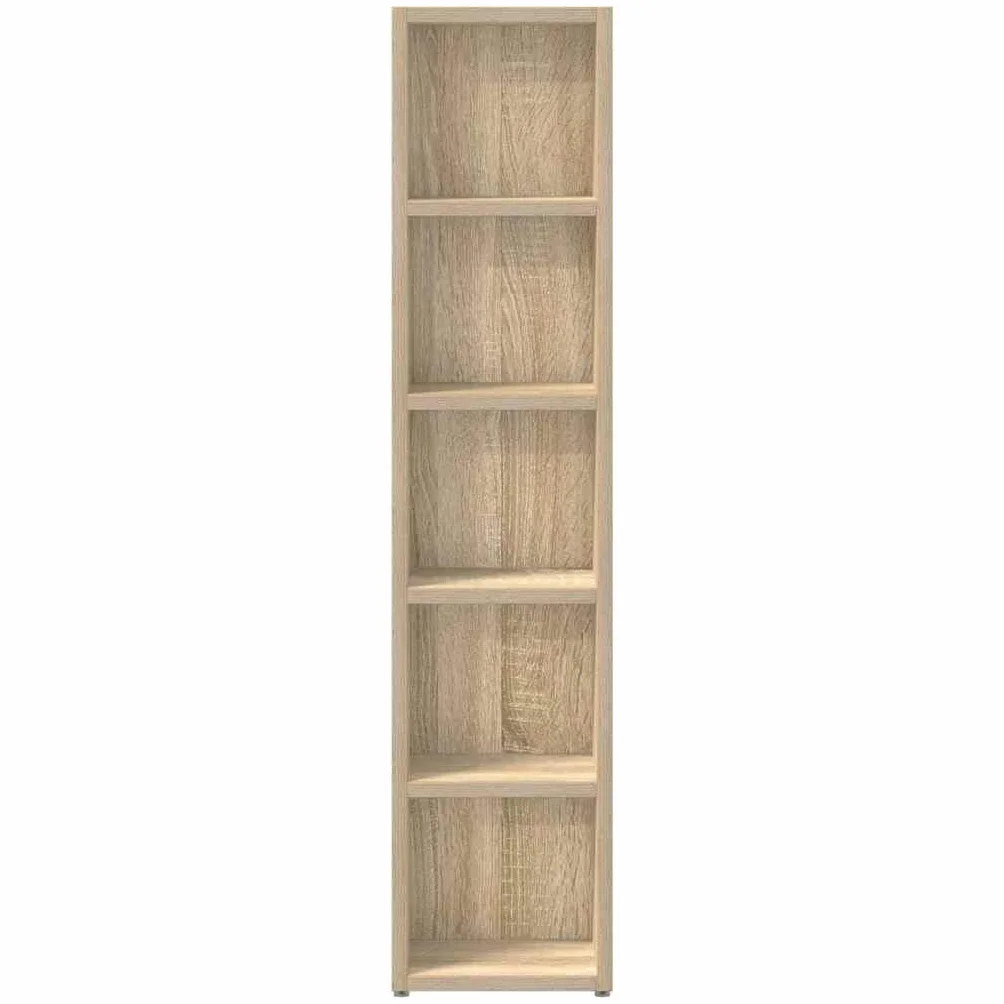 Generisch Regał na płyty CD, regał na media z przegródkami na regał stojący, stabilne przechowywanie, nowoczesny design, do salonu i biura (Sonomaoak, 2)