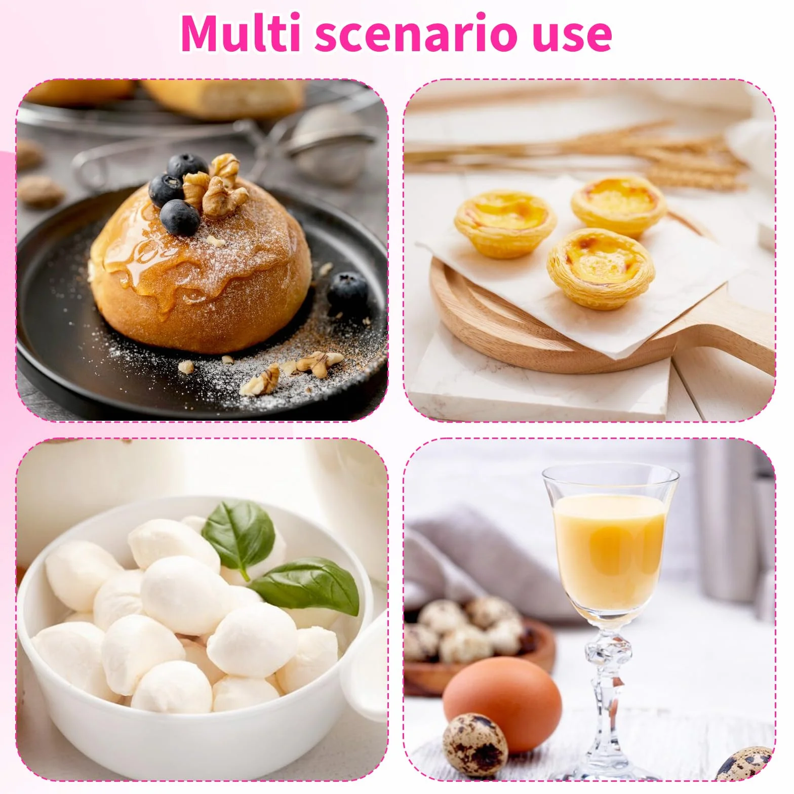 20,5 cm separator do żółtek ze stali nierdzewnej, separator białka z różowym uchwytem, separator żółtek, trwały separator żółtek do pieczenia, gotowania i przygotowywania potraw kulinarnych