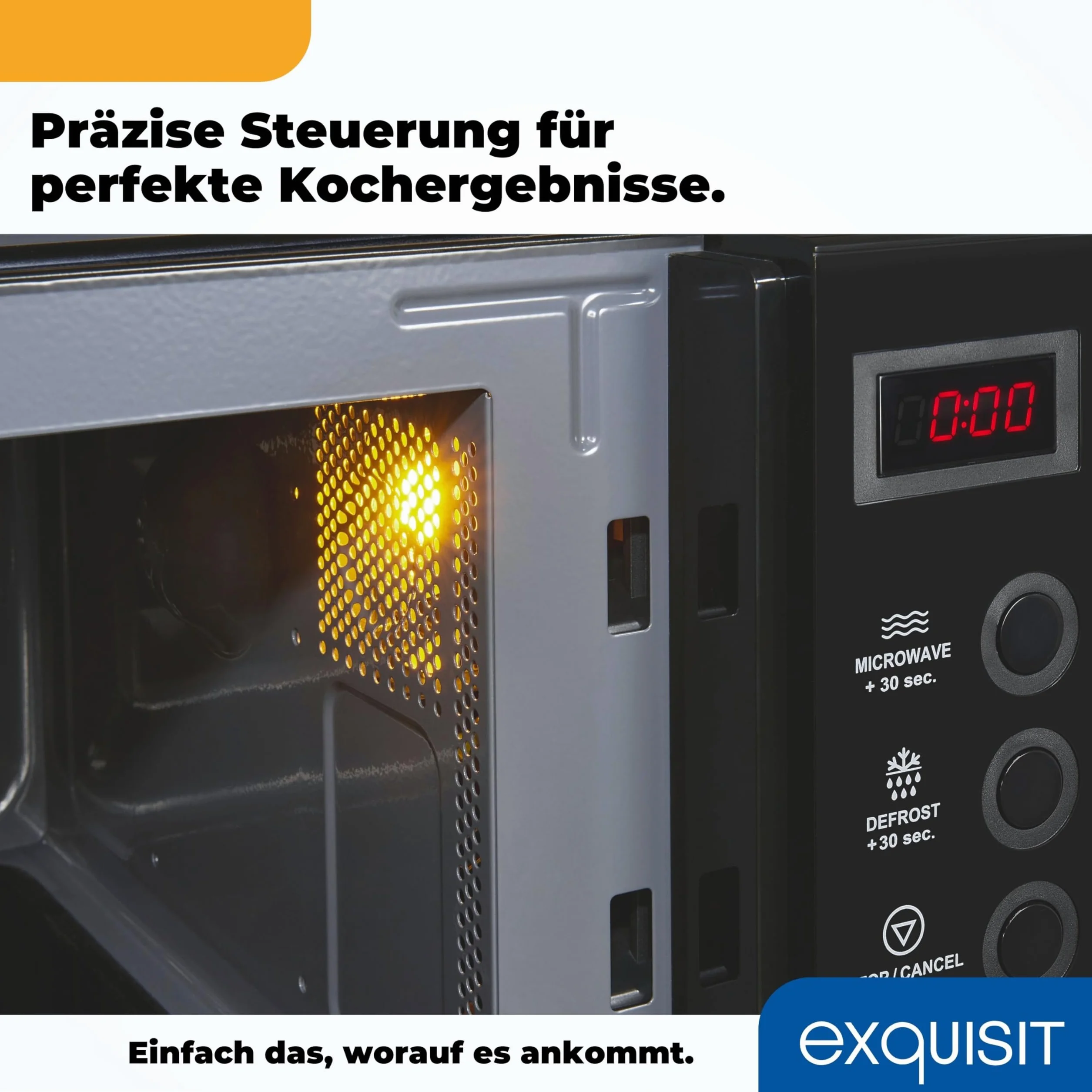 Exquisit Kuchenka mikrofalowa MW7020-F-030DI czarna | Flatbed | 700 W | Timer | 20 litrów | 5 poziomów mocy