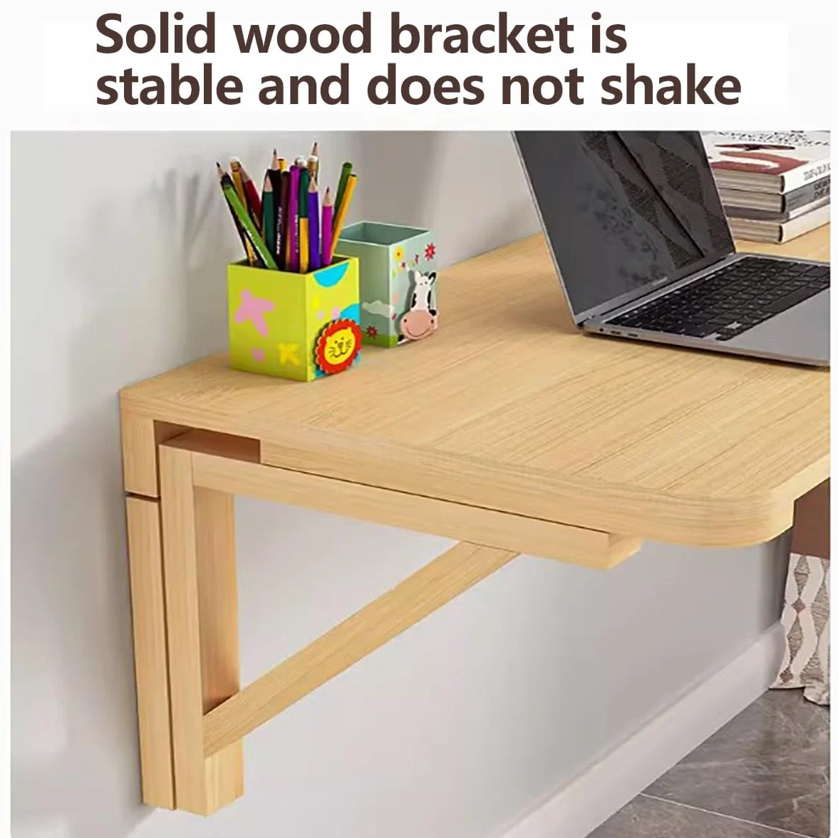 Zajmujące mało miejsca składane biurko montowane na ścianie, 120 x 50 cm do gabinetu, sypialni lub balkonu – wszechstronny składany stół komputerowy, idealny do małych pomieszczeń i biur