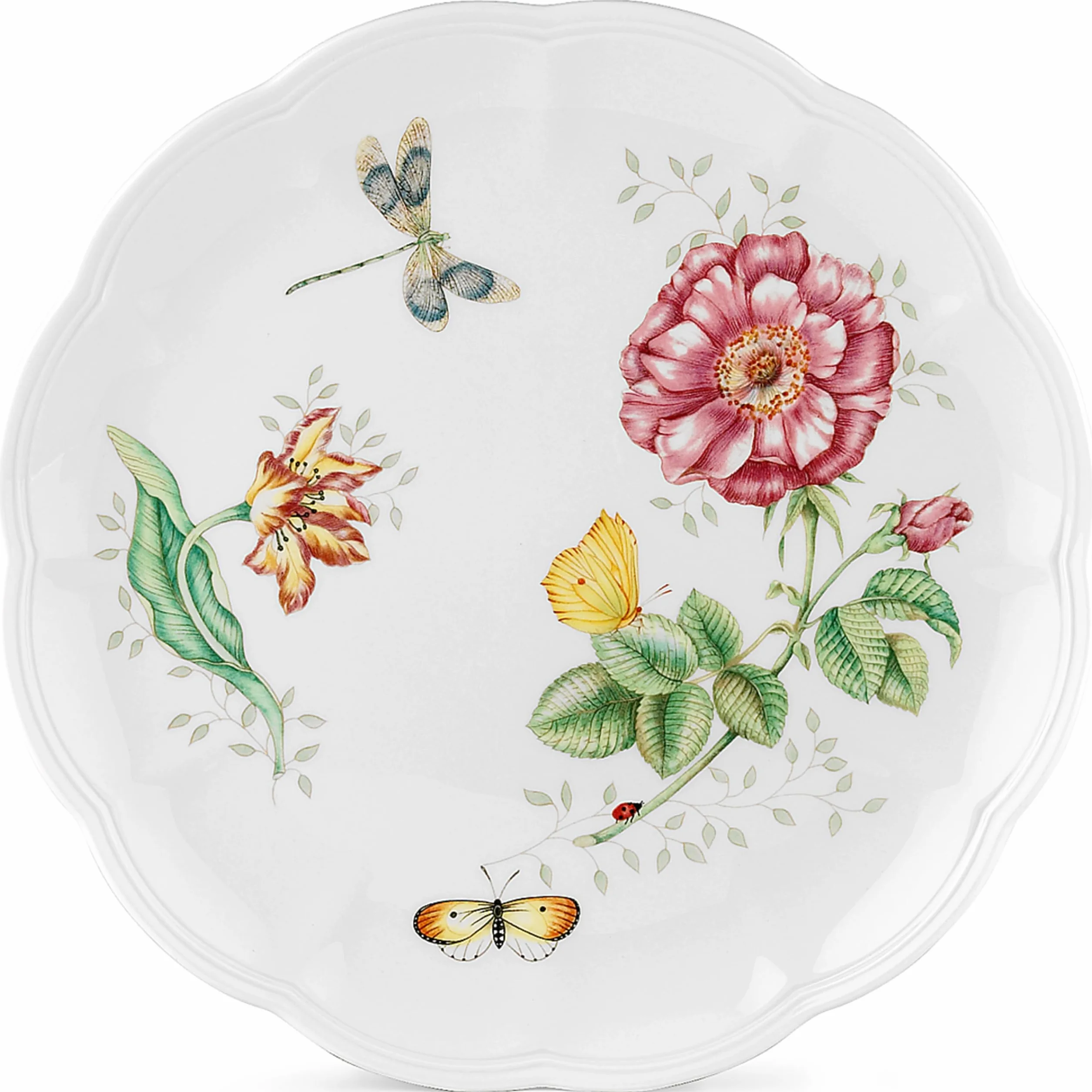 LENOX 6083521 Talerz obiadowy z motywem ważki, motyla, łąki, porcelanowy
