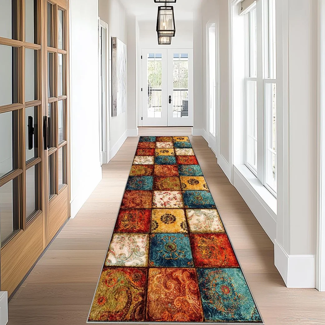 Dywan kuchenny, nadający się do prania, chodnik do przedpokoju, antypoślizgowy chodnik na korytarz, 90 x 140 cm, niskie runo, wycieraczka podłogowa, chłonny chodnik do przedpokoju, sypialni, łazienki