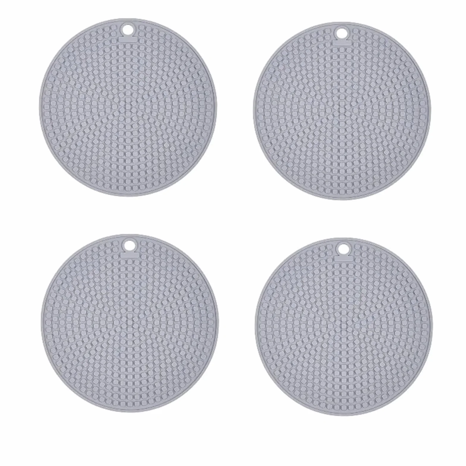 silikonowa podkładka pod gorące naczynia, Silikonowy stojak kuchenny, antypoślizgowa podkładka izolacyjna, szary, wielofunkcyjny kubek 18 cm(Light Gray 4 Pcs)
