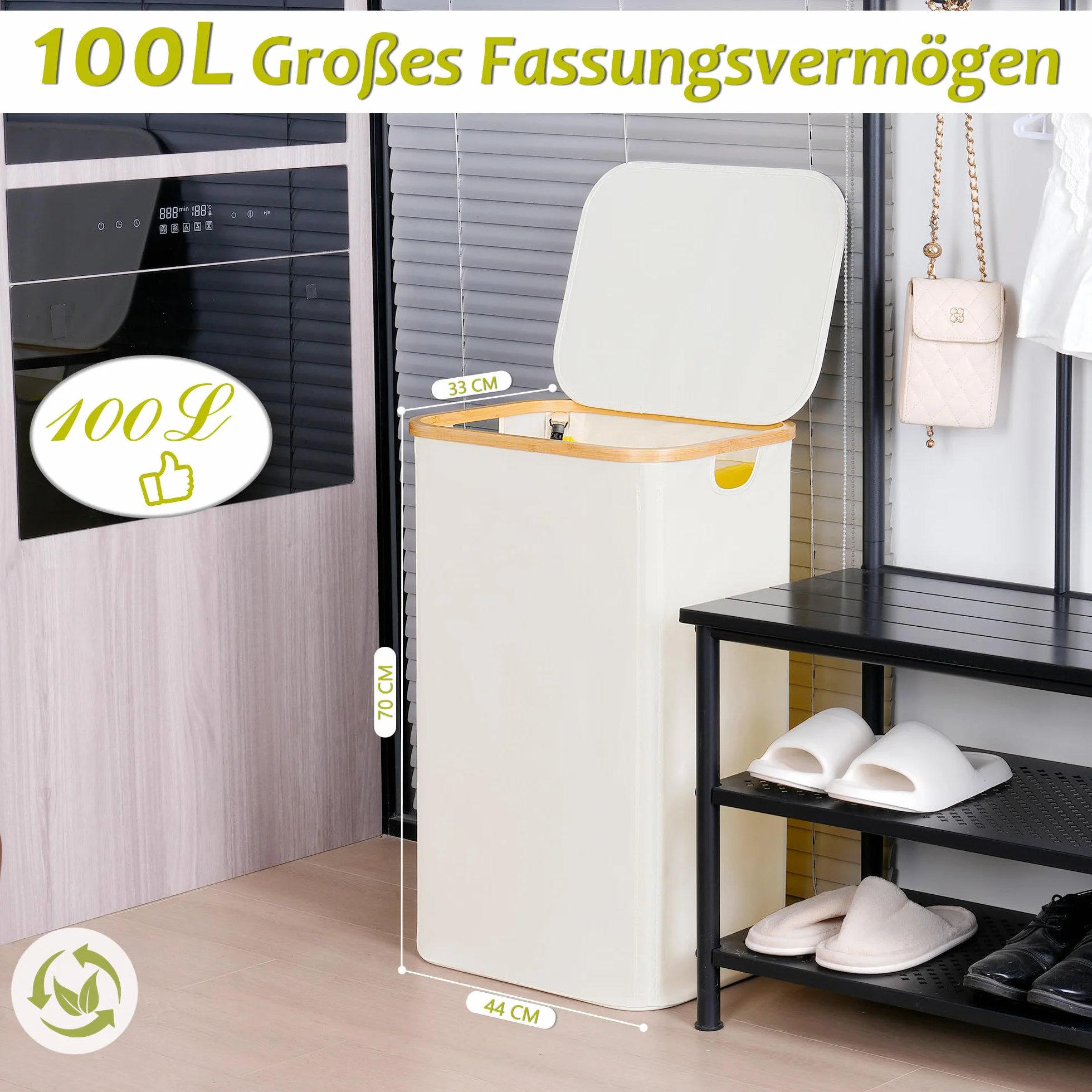 Stojak na worki na śmieci 100 l z pokrywką żółty