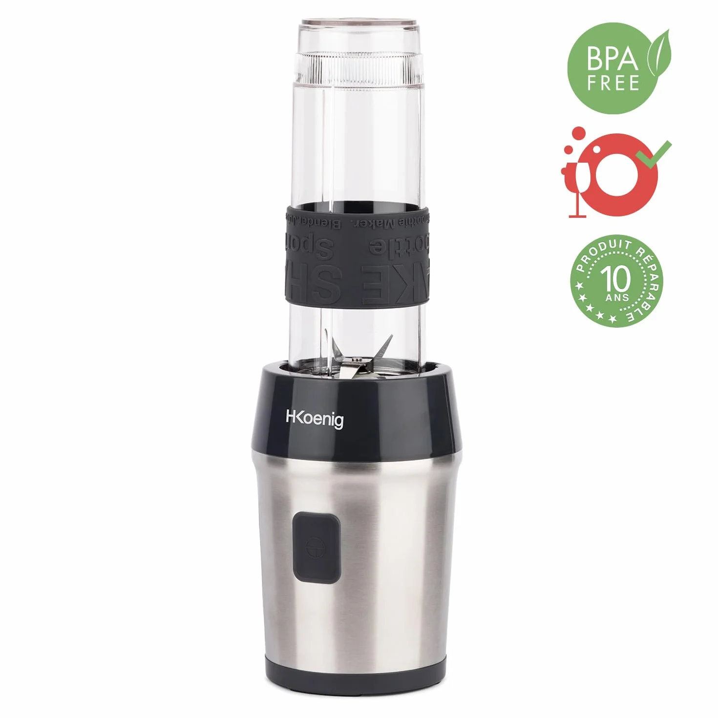 H.Koenig Smoothie Maker SMOO9 mini blender 300 W 570 ml stal szlachetna